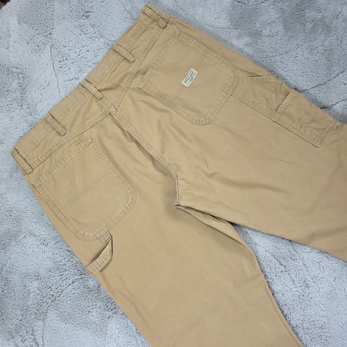 Wrangler carpenter trousers beige W38 L34 men’s straight leg 100% cotton workwea