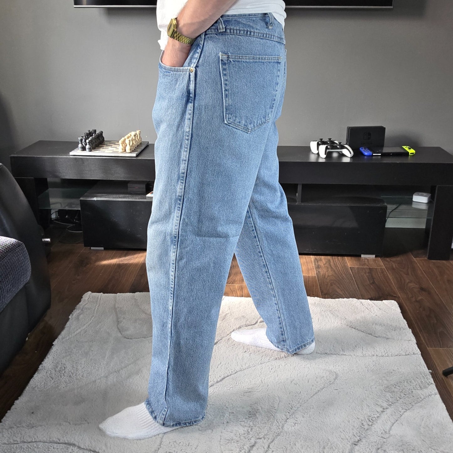 Wrangler Regular Fit Straight Leg Blue Jeans W40 L30 β Made in Mexico US Fabric