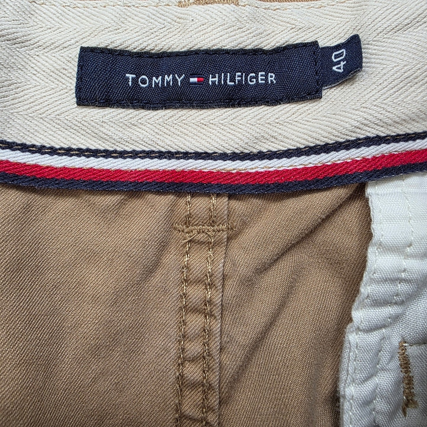 Tommy Hilfiger Beige Cargo Shorts W40 Mens 100% Cotton Summer Utility Pockets