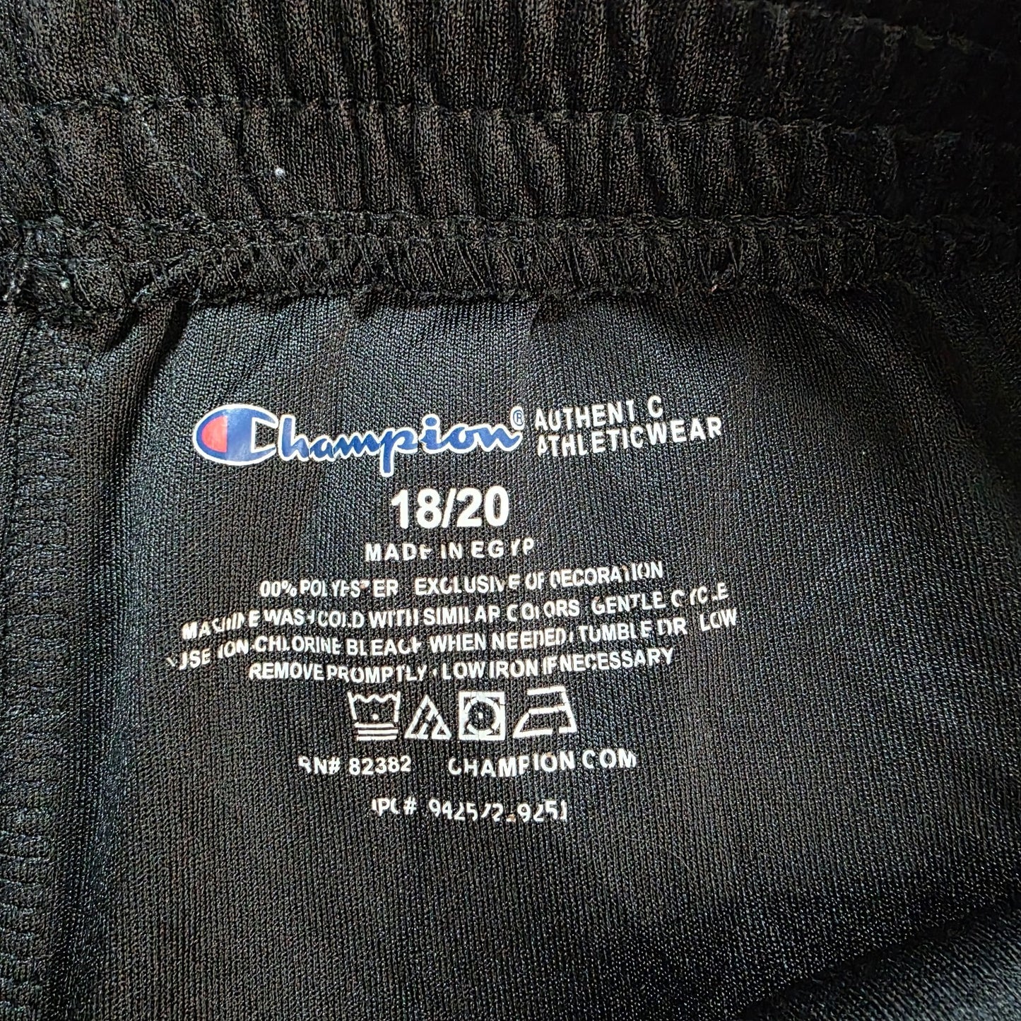 Champion Black Mesh Sports Shorts Youth XL 18/20 W26 Boys Age 14β16