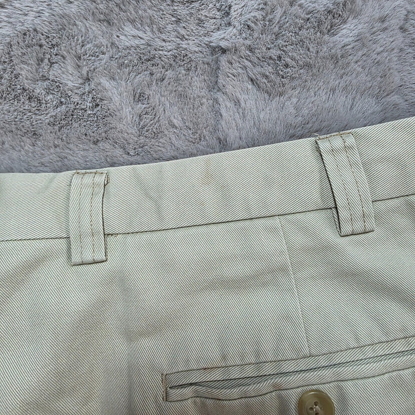 Lauren Ralph Lauren Beige Cotton Pleated Trousers W38 L32 Classic Fit Chino Smar