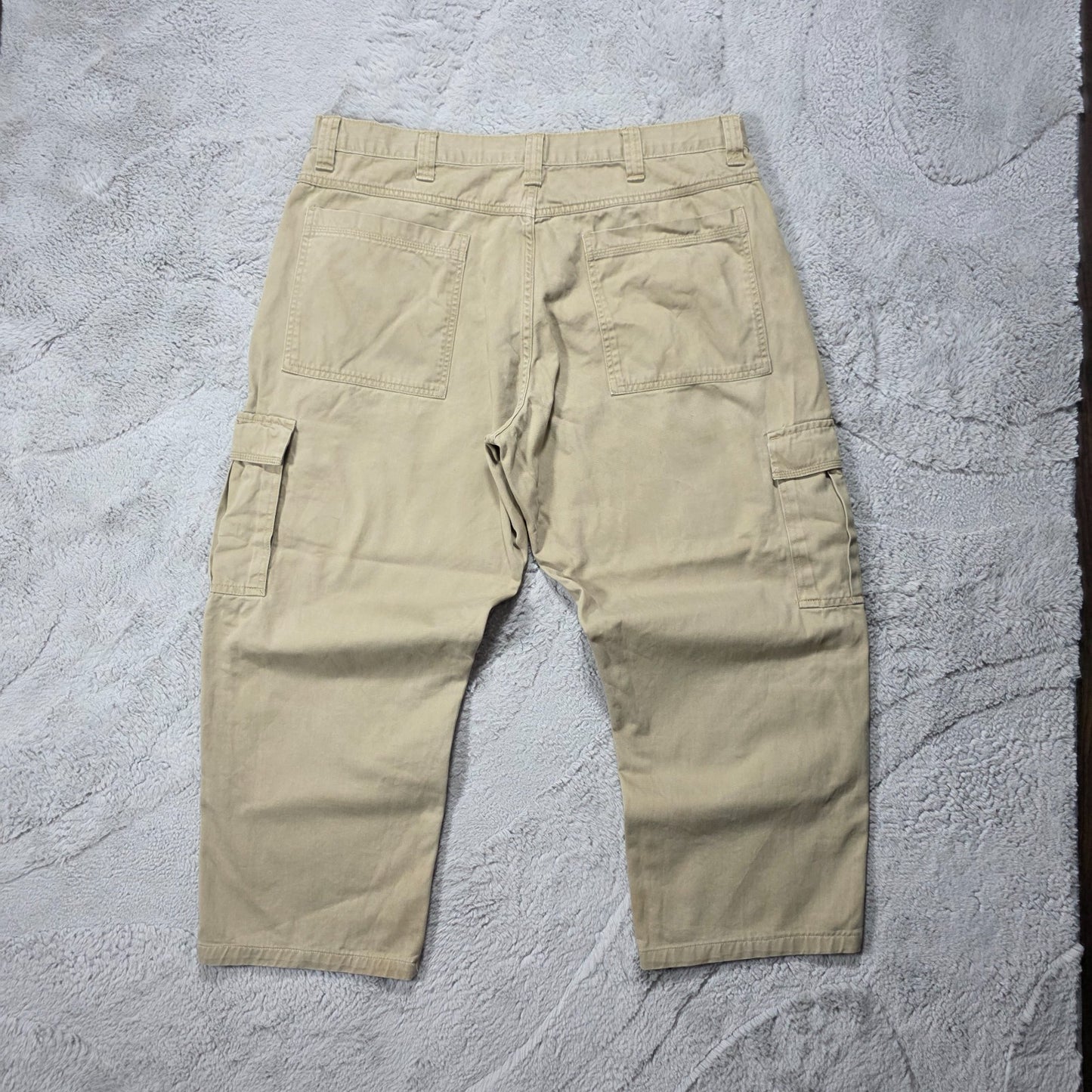 Wrangler Cargo Trousers Beige Relaxed Fit W38 L26 Cotton Workwear Mens