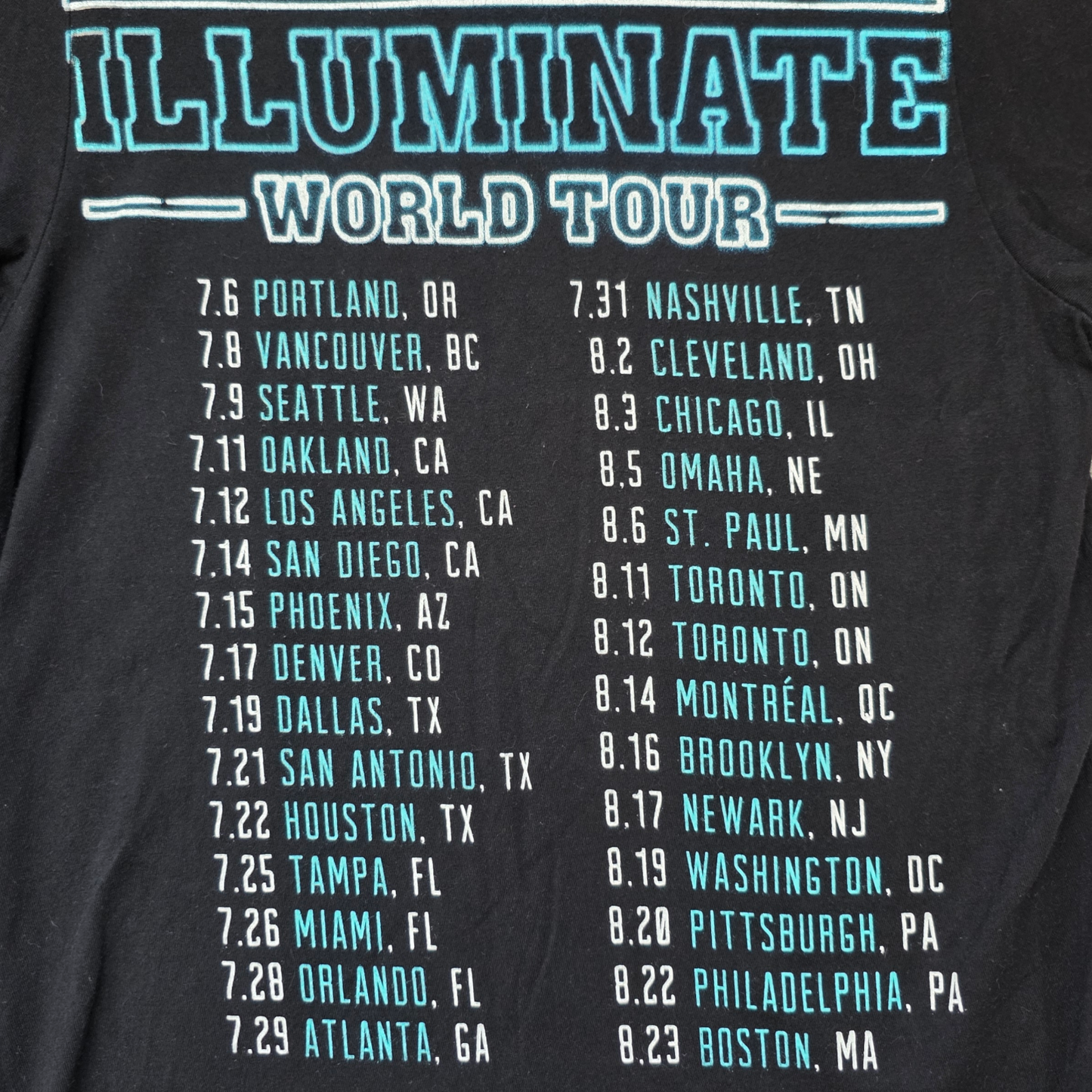 Shawn Mendes Illuminate Tour T-Shirt β Size S β 2017 World Tour Dates