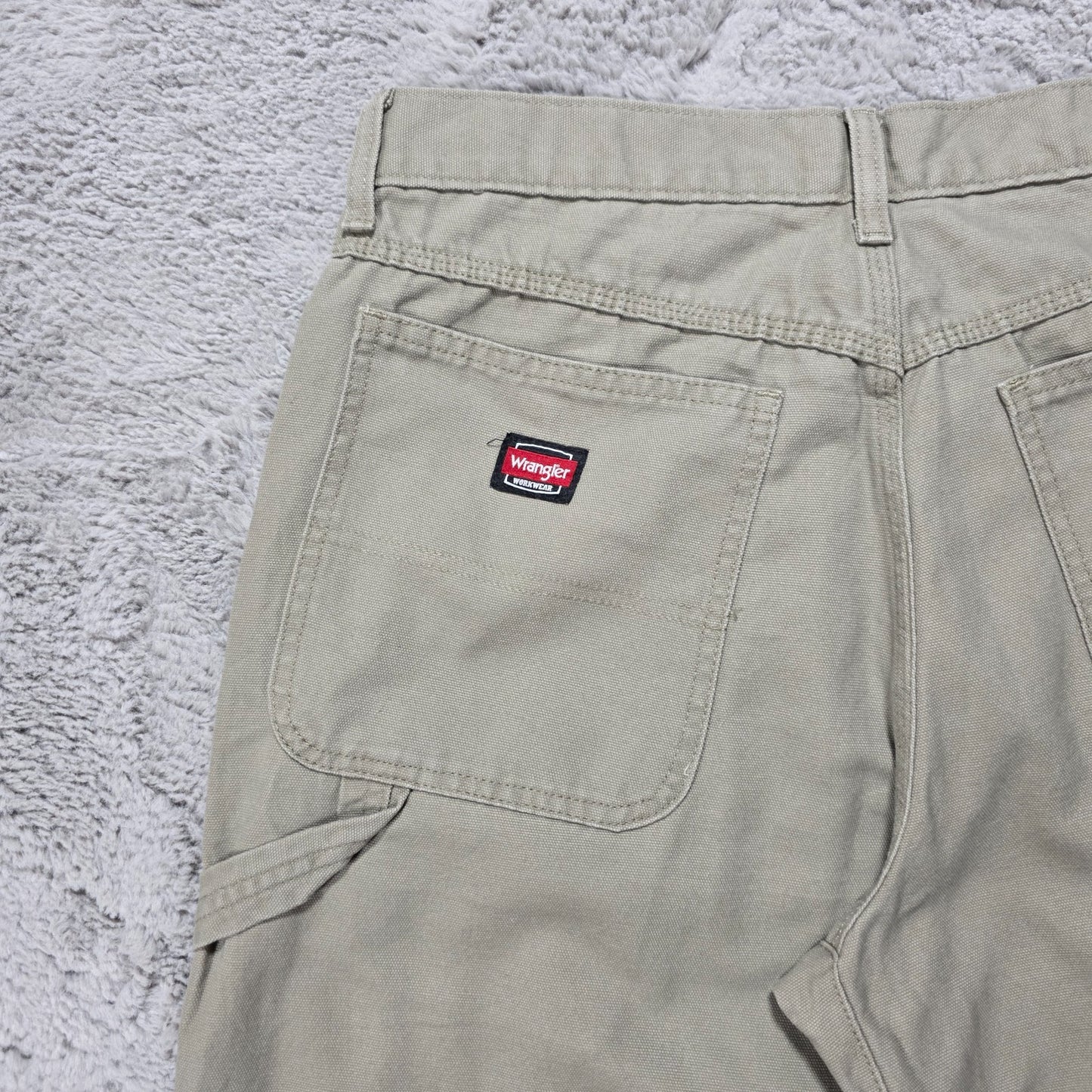 Wrangler Workwear carpenter trousers beige men’s W32 L32 straight leg utility