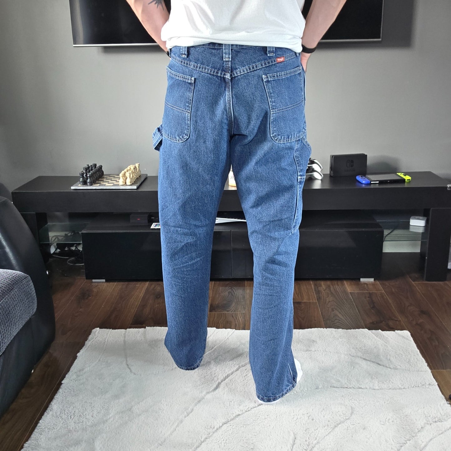 Wrangler Carpenter Jeans Blue W36 L32 Straight Leg Workwear (No Size Label)