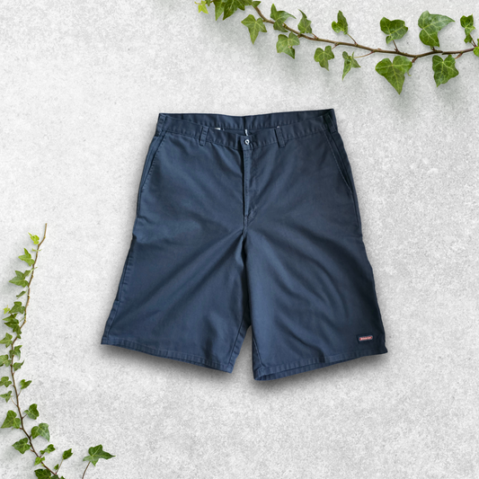 Dickies WR838DN Navy Blue Work Shorts W36 Relaxed Fit Cargo Style Poly Cotton