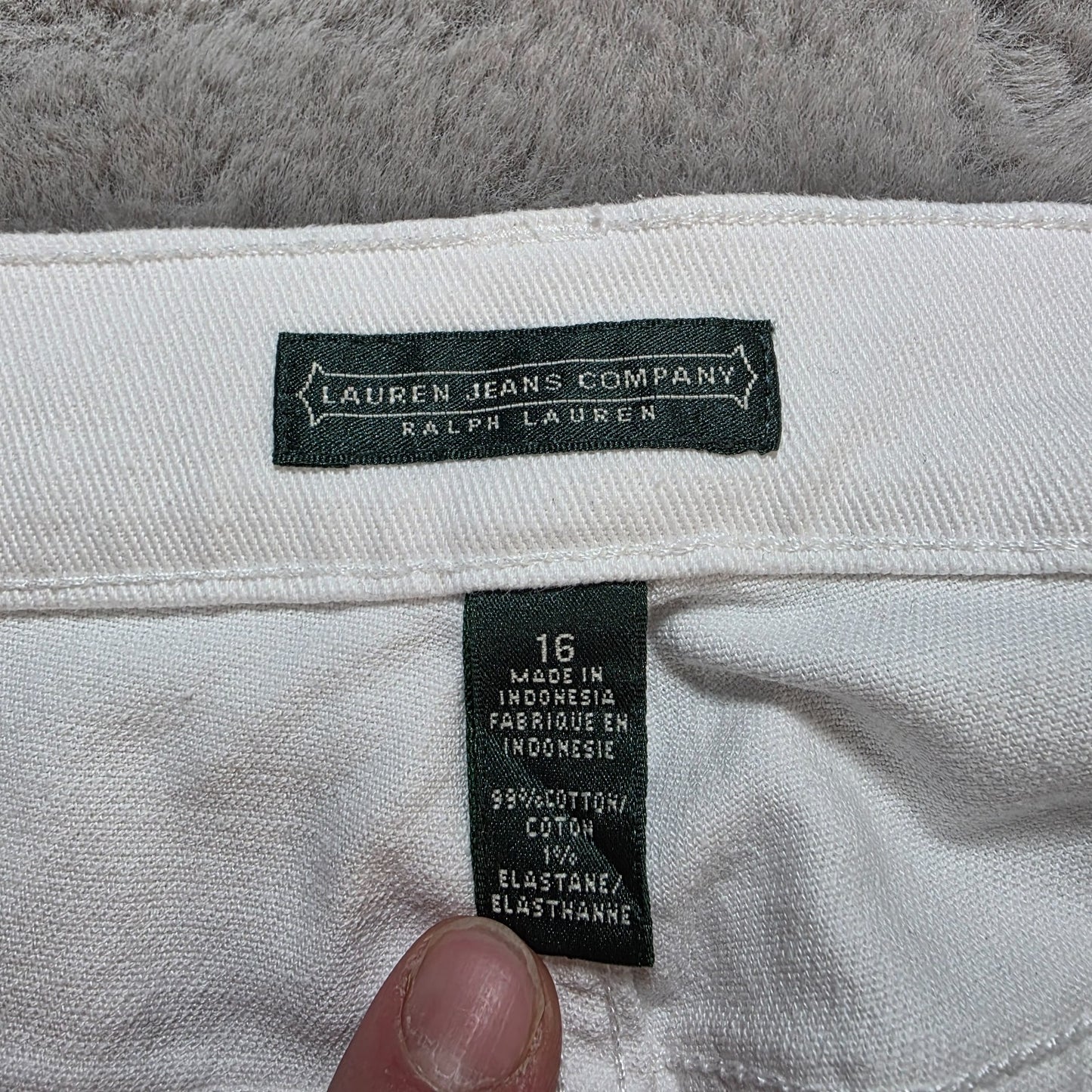 Lauren Ralph Lauren White Cropped Jeans Women’s Size UK 20 W38 L26 Stretch Denim