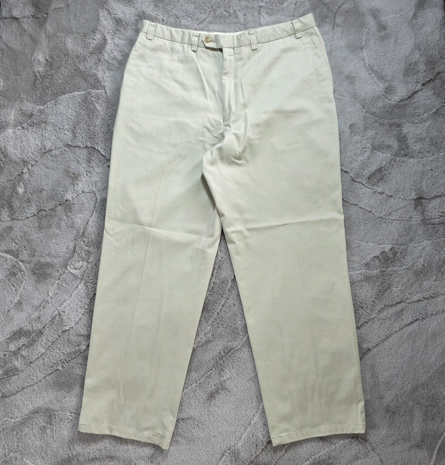 Lauren Ralph Lauren Beige Cotton Pleated Trousers W38 L32 Classic Fit Chino Smar