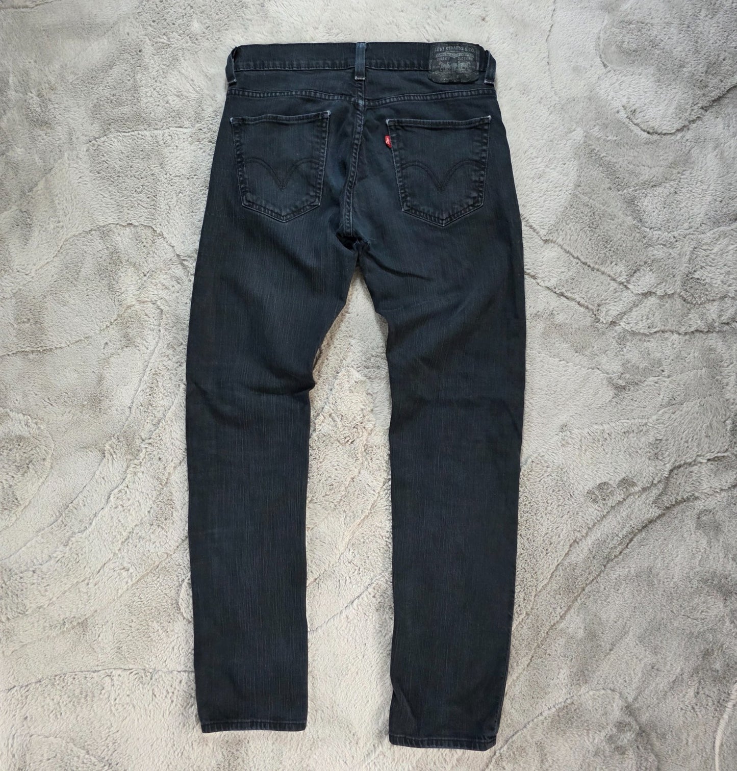 Levi's Black Slim Fit Denim Jeans W32 L34 (Label Cut) β Crotch Damage