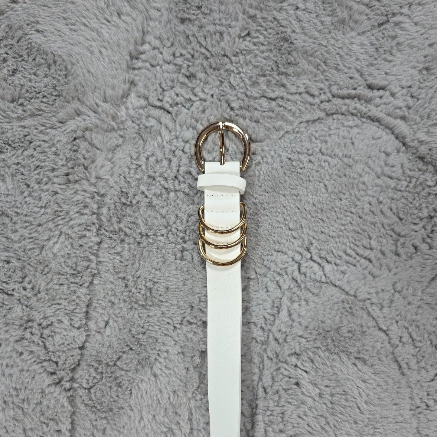 Women’s White Belt New Unbranded Faux Leather Waist 85cm Full Length 105cm