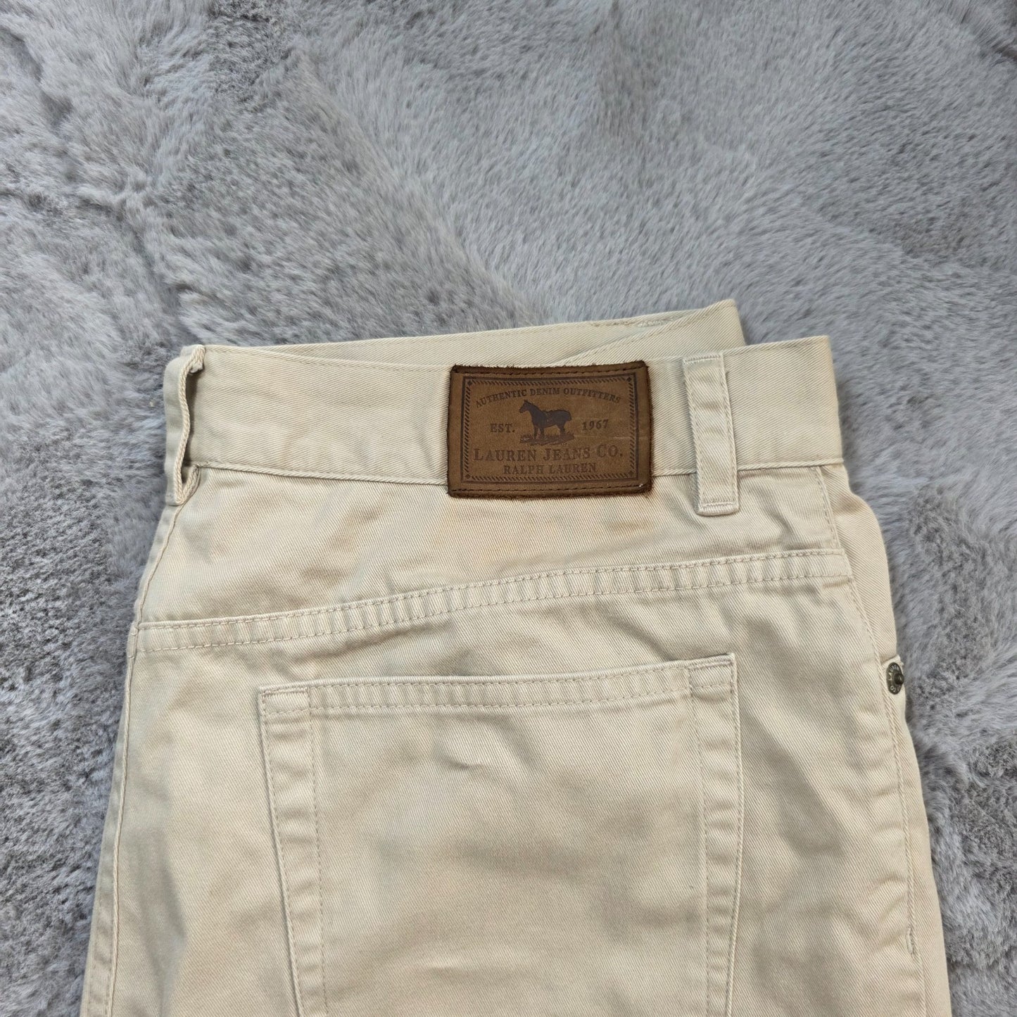Lauren Jeans Co Ralph Lauren Beige Straight Leg Jeans W32 L29 US 8 100% Cotton
