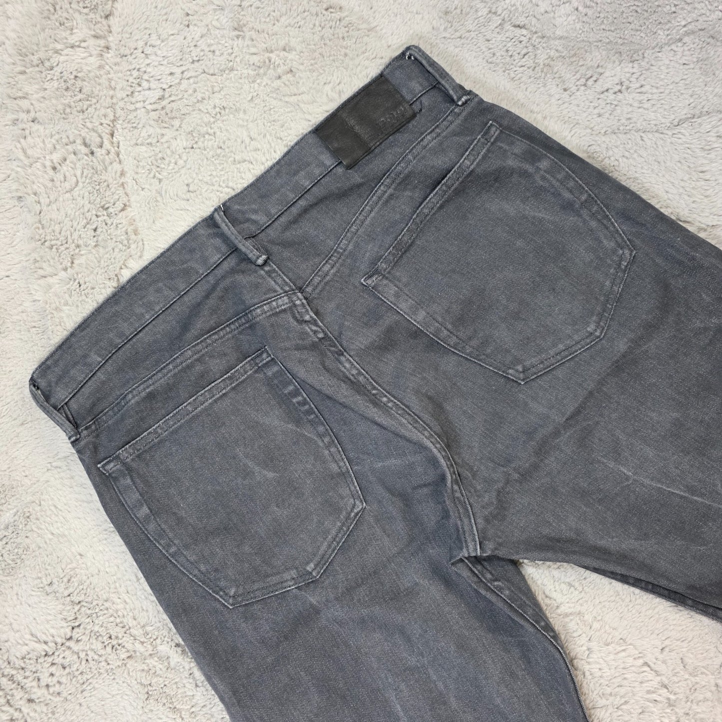 Polo Ralph Lauren Straight Leg Grey Jeans W36 L32 Men's 99% Cotton Made in Egypt
