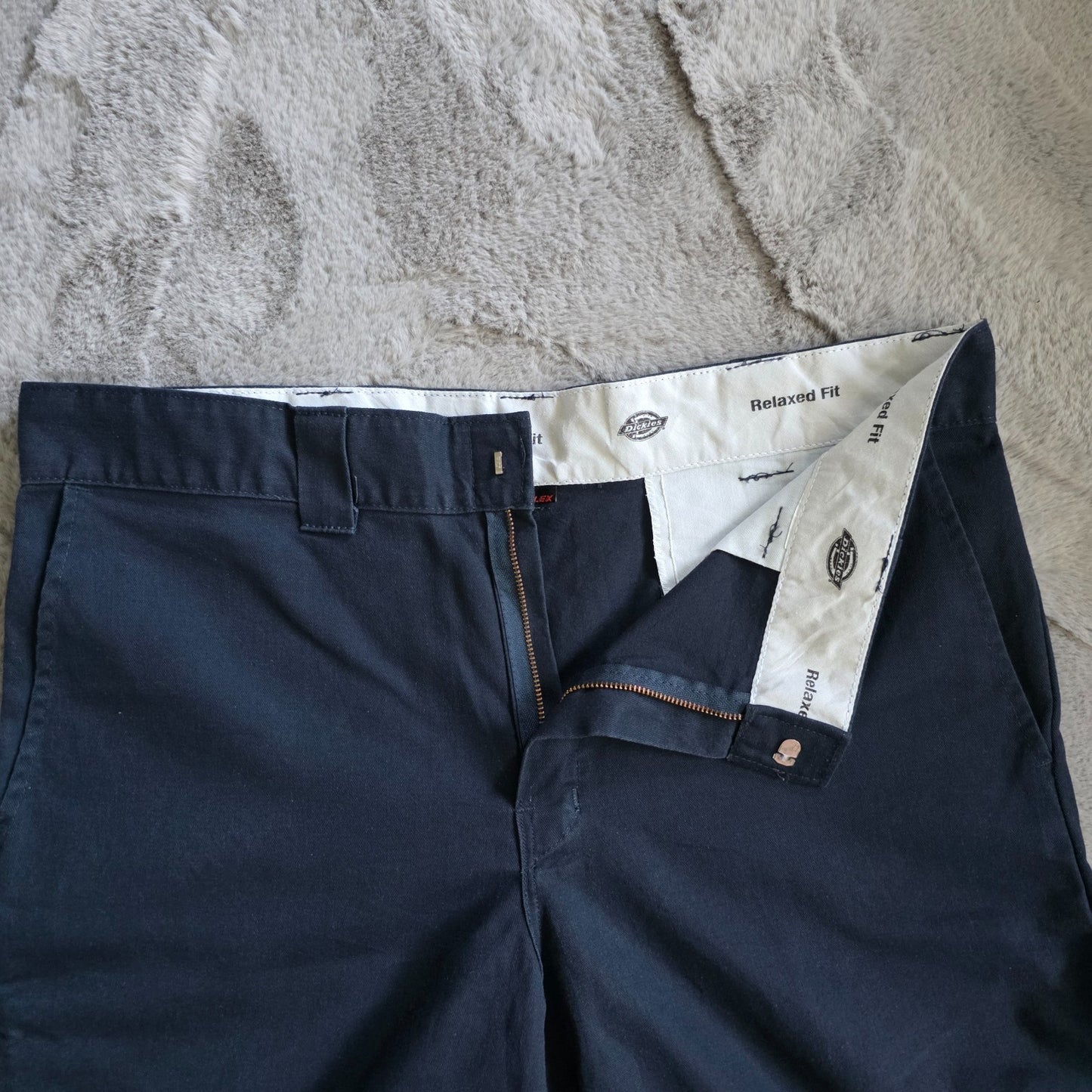 Dickies FLEX Navy Blue Work Shorts W36 Relaxed Fit Utility Style Stretch Fabric