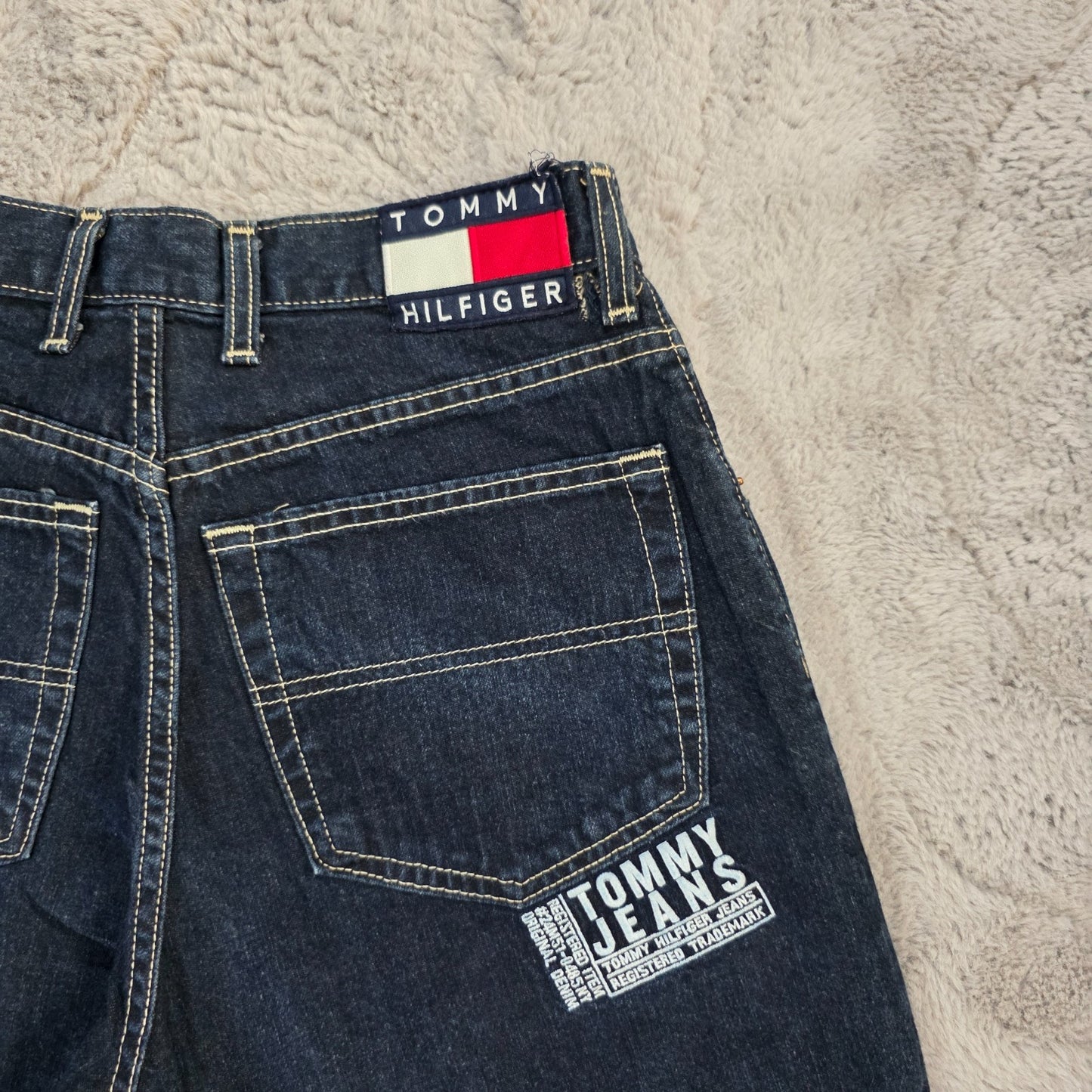 Tommy Hilfiger USA Made Baggy Relaxed Fit Blue Denim Jeans W29 L32 (Actual 29x36