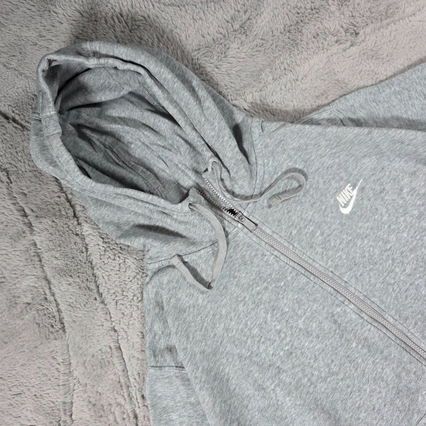 Nike Grey Full Zip Hoodie 👟 Men’s XL Logo Sweatshirt Casual Sportswear