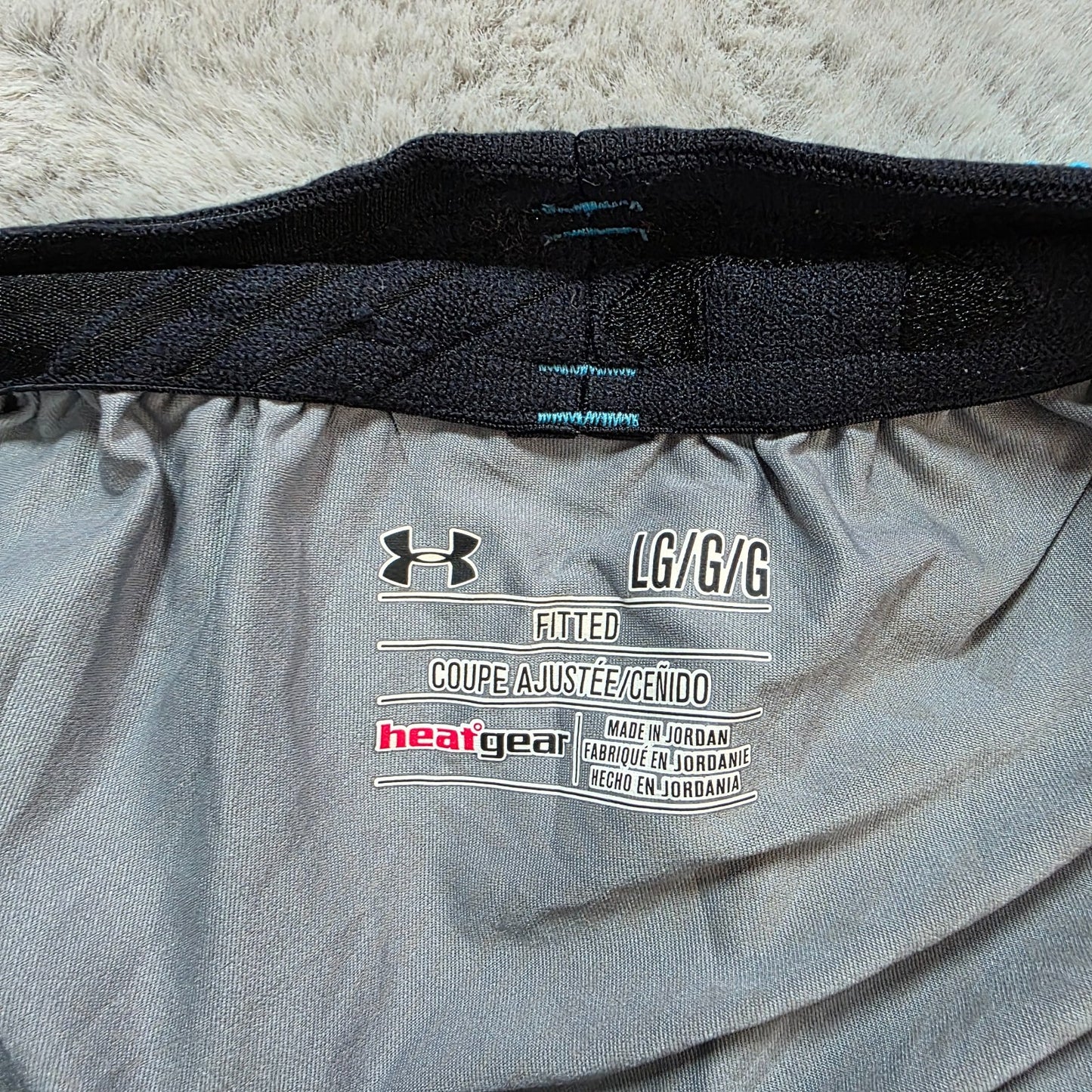 Under Armour HeatGear Blue Sports Shorts Size L W30 | Fitted Lined Gym Shorts