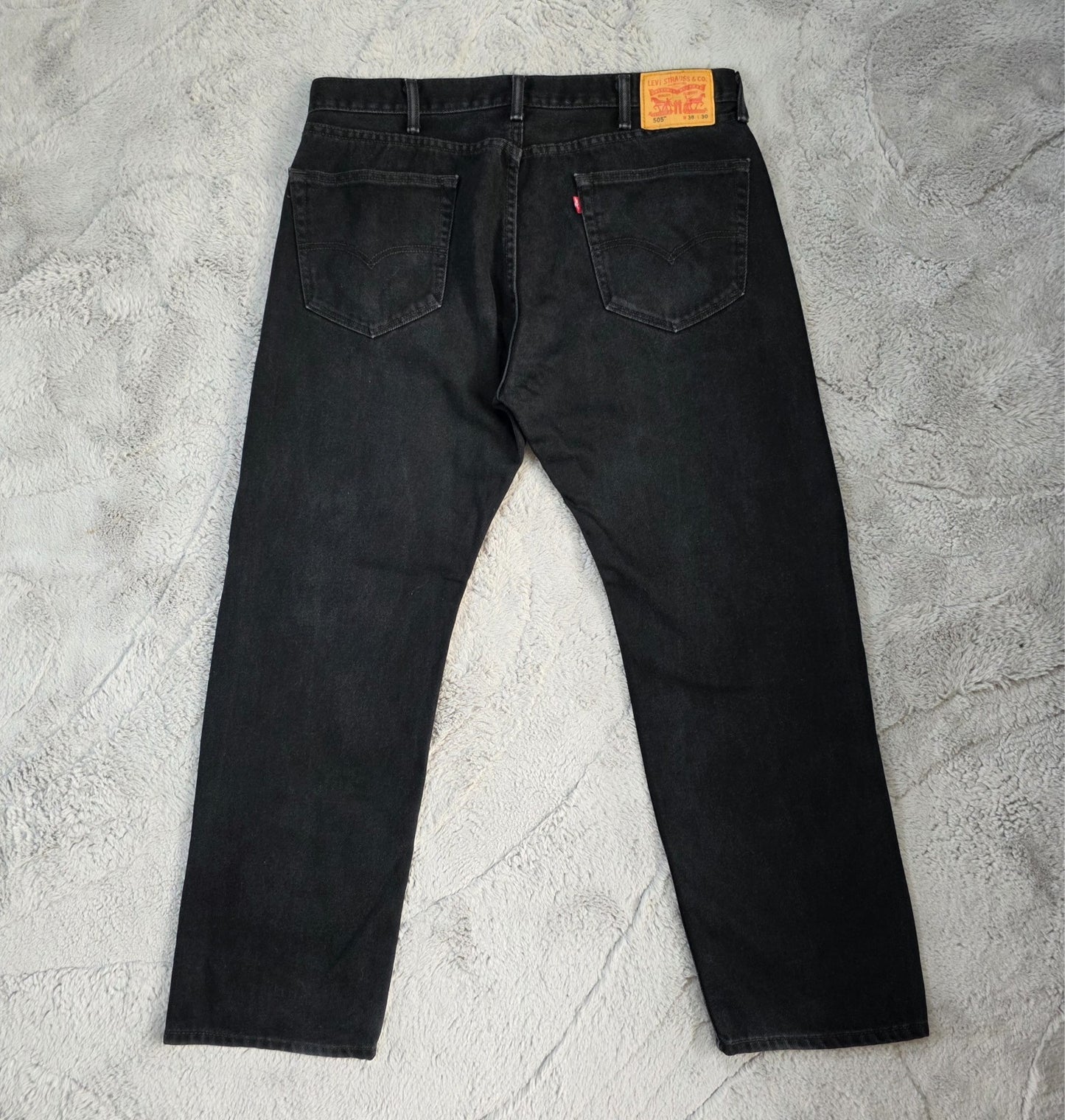 Levi’s 505 Men’s Straight Leg Jeans Black W38 L30 Made in Mexico