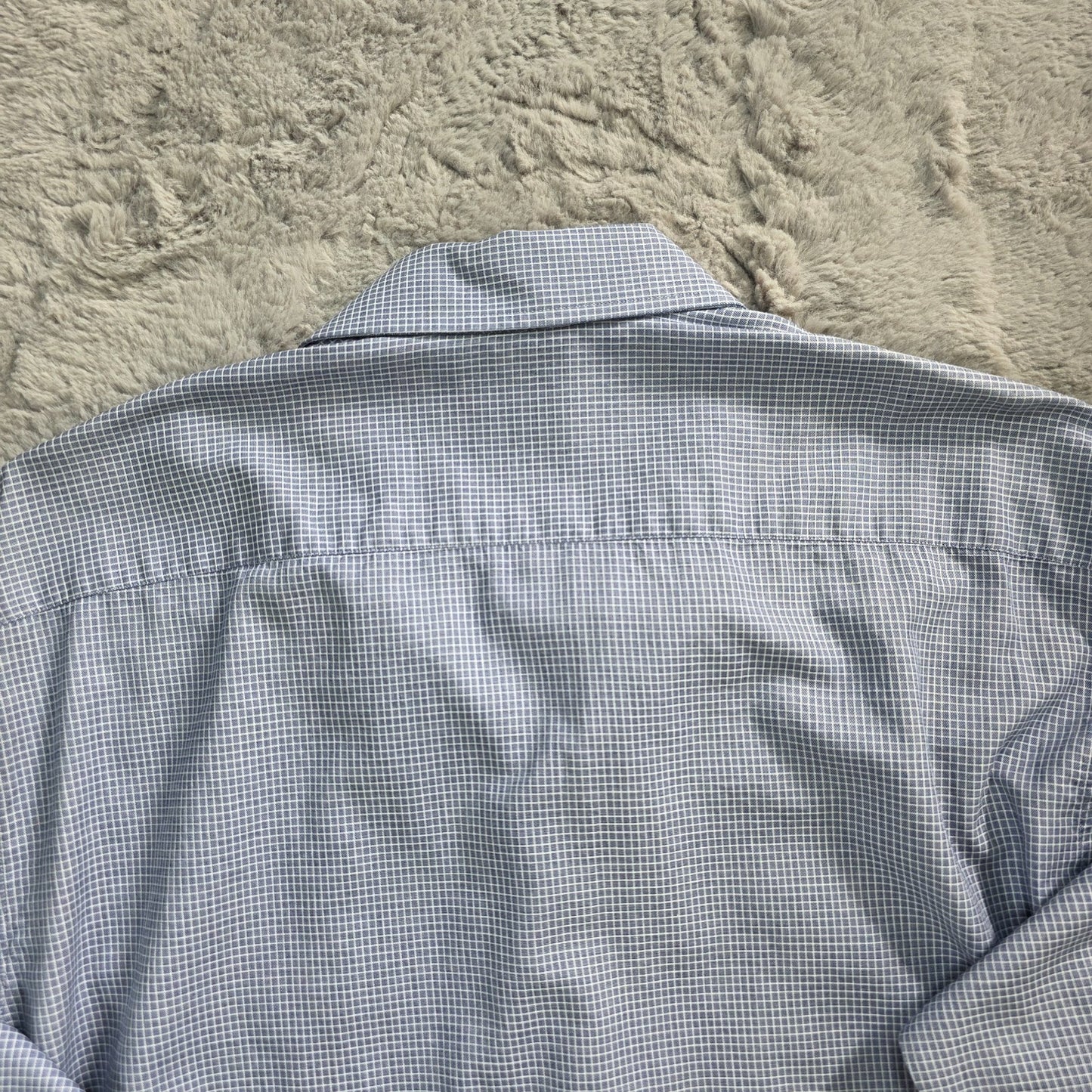 Armani Collezioni Men’s Shirt Size 43/17 (XL) Blue White Check 100% Cotton