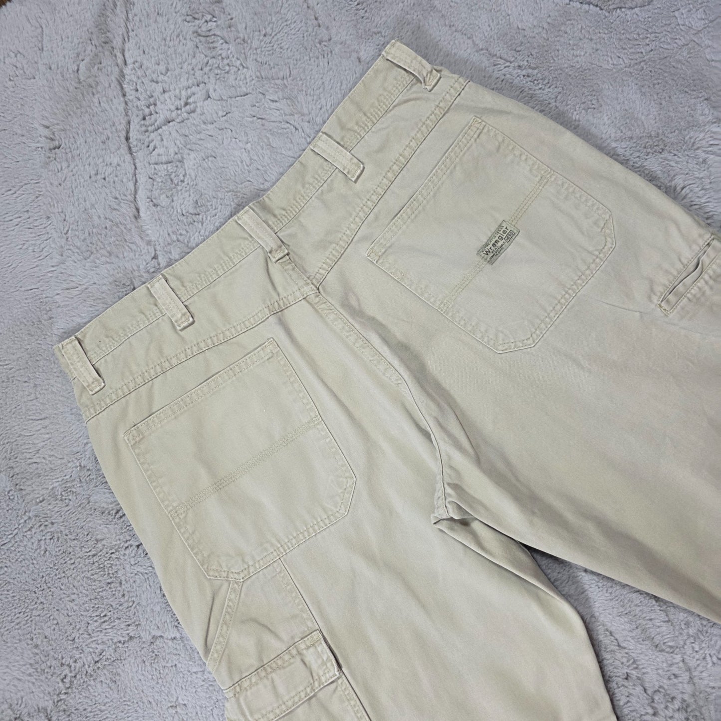 Wrangler Carpenter Jeans Men’s Straight Beige W36 L32 100% Cotton (Made in Egypt