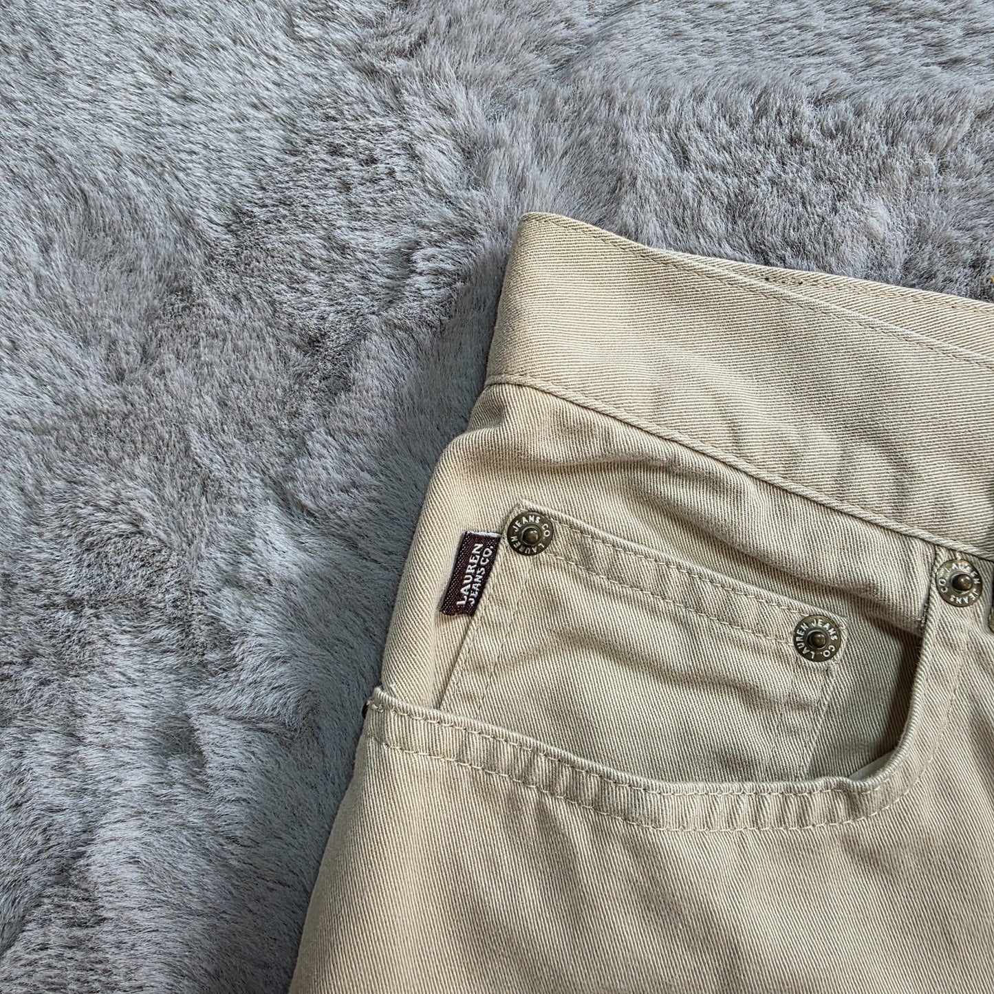 Lauren Jeans Co Ralph Lauren Beige Straight Leg Jeans W32 L29 US 8 100% Cotton