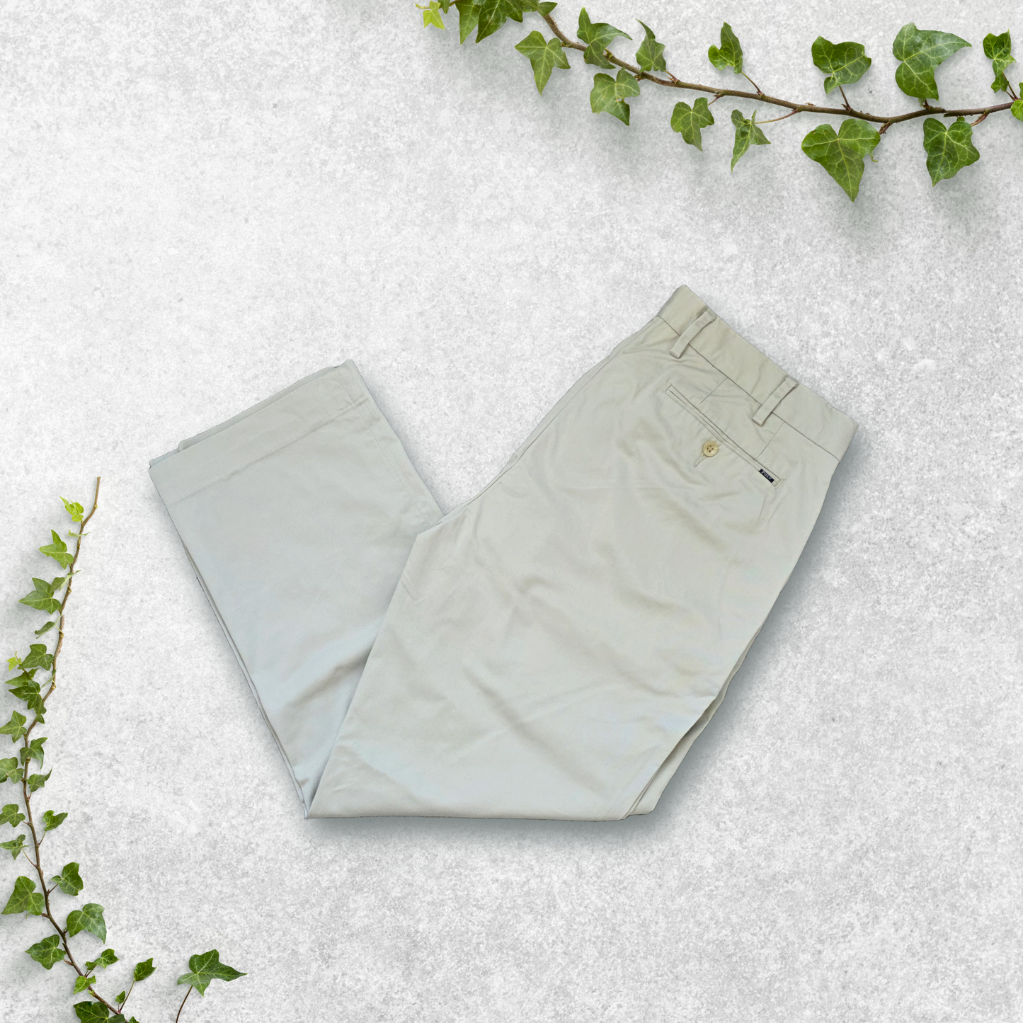 Polo Ralph Lauren Beige Chino Trousers W34 L27 Classic Fit Stretch Cotton