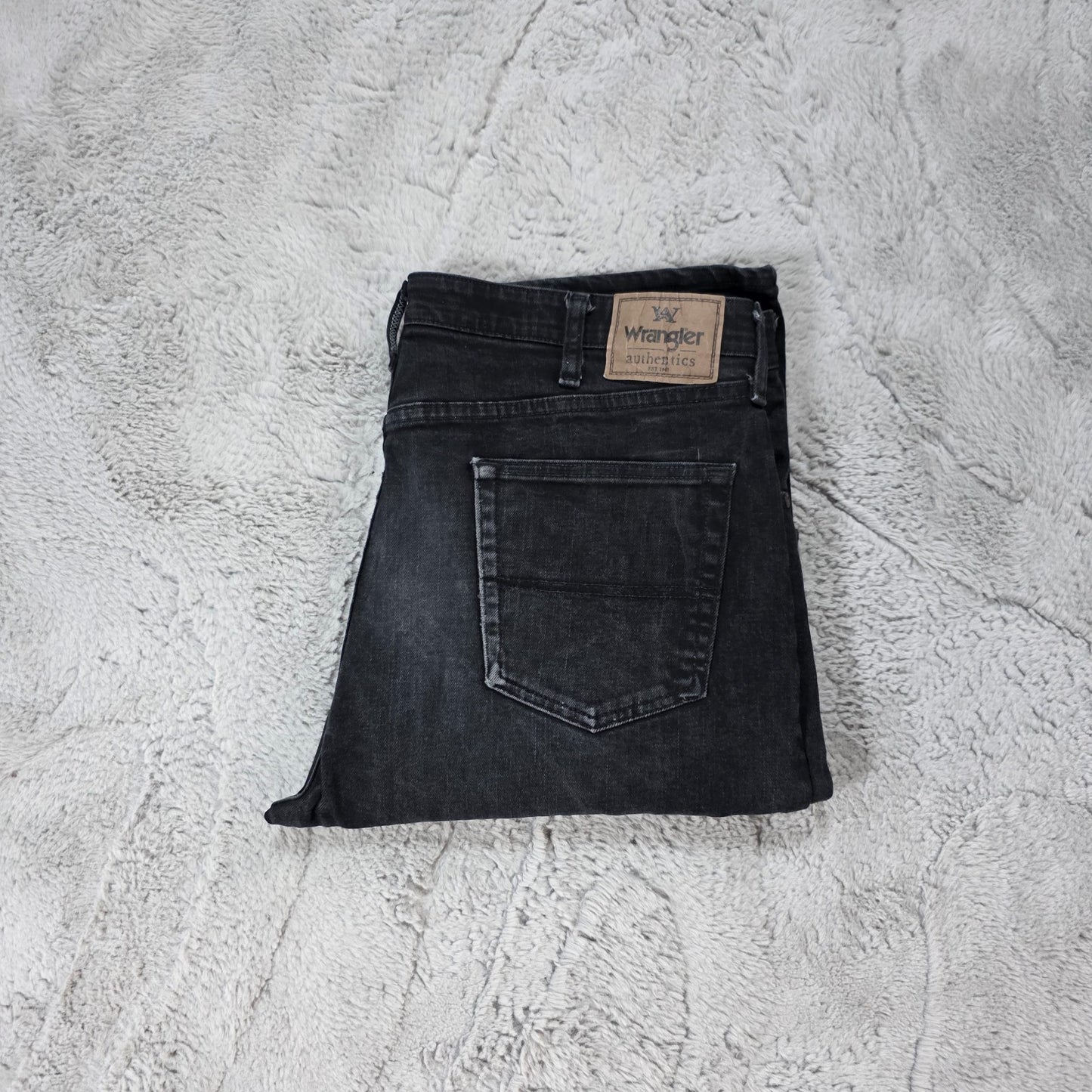 Wrangler ZM1CSCB Men's Straight Leg Jeans - Black - W38 L29