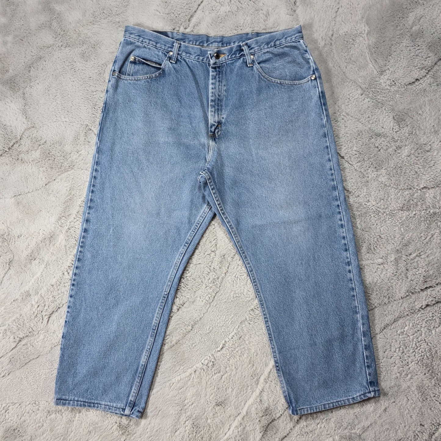 Wrangler 97601DR Relaxed Fit Blue Denim Jeans Men’s W36 L26 (Adjusted)
