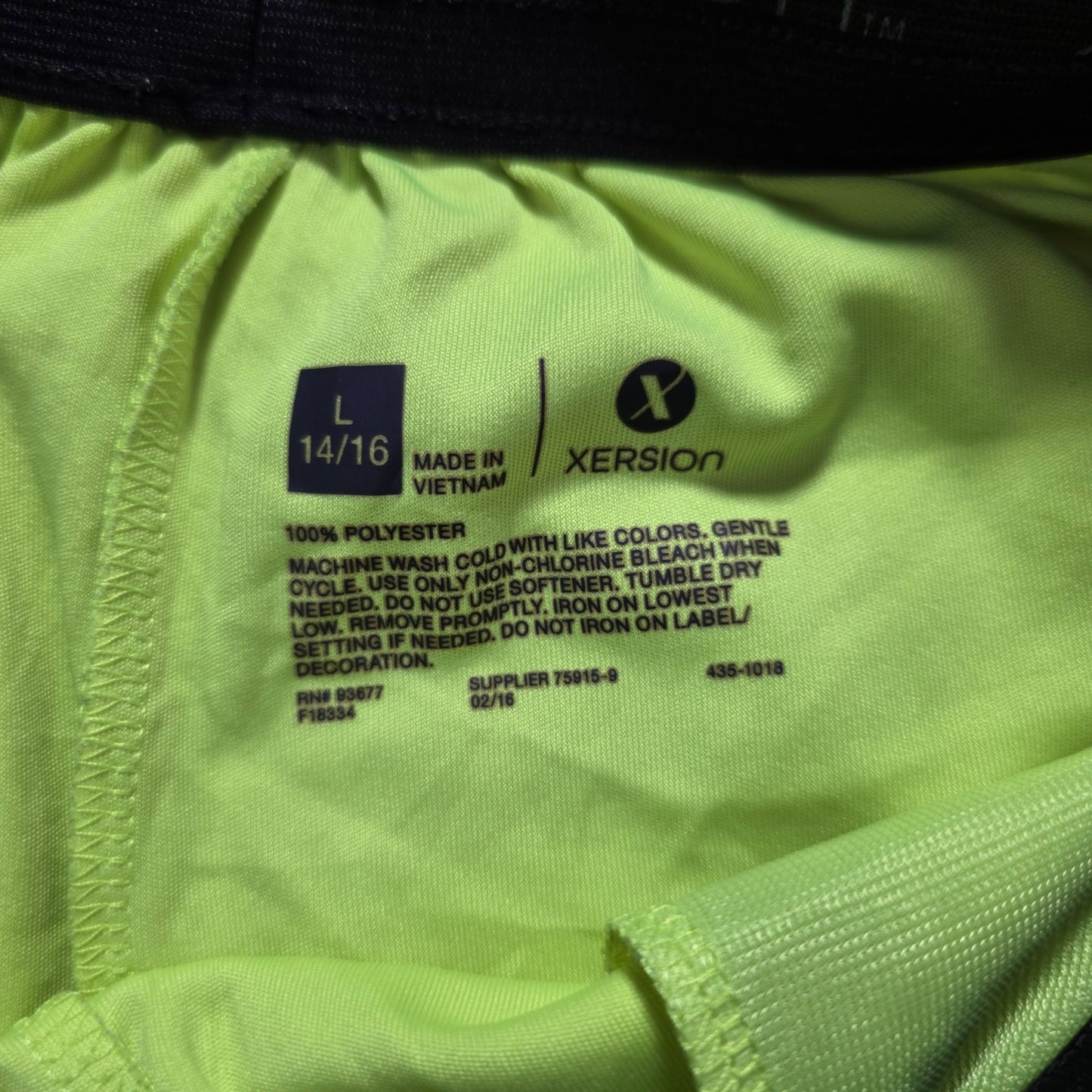Xersion Quick Dri Neon Yellow Sports Shorts Size L 14/16 Youth W25 Polyester