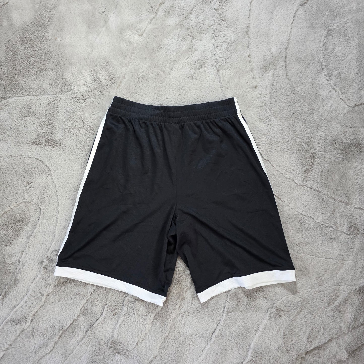 Adidas Black Sports Shorts Size S W26–30 Mesh Trim Gym Football (No Drawstring)