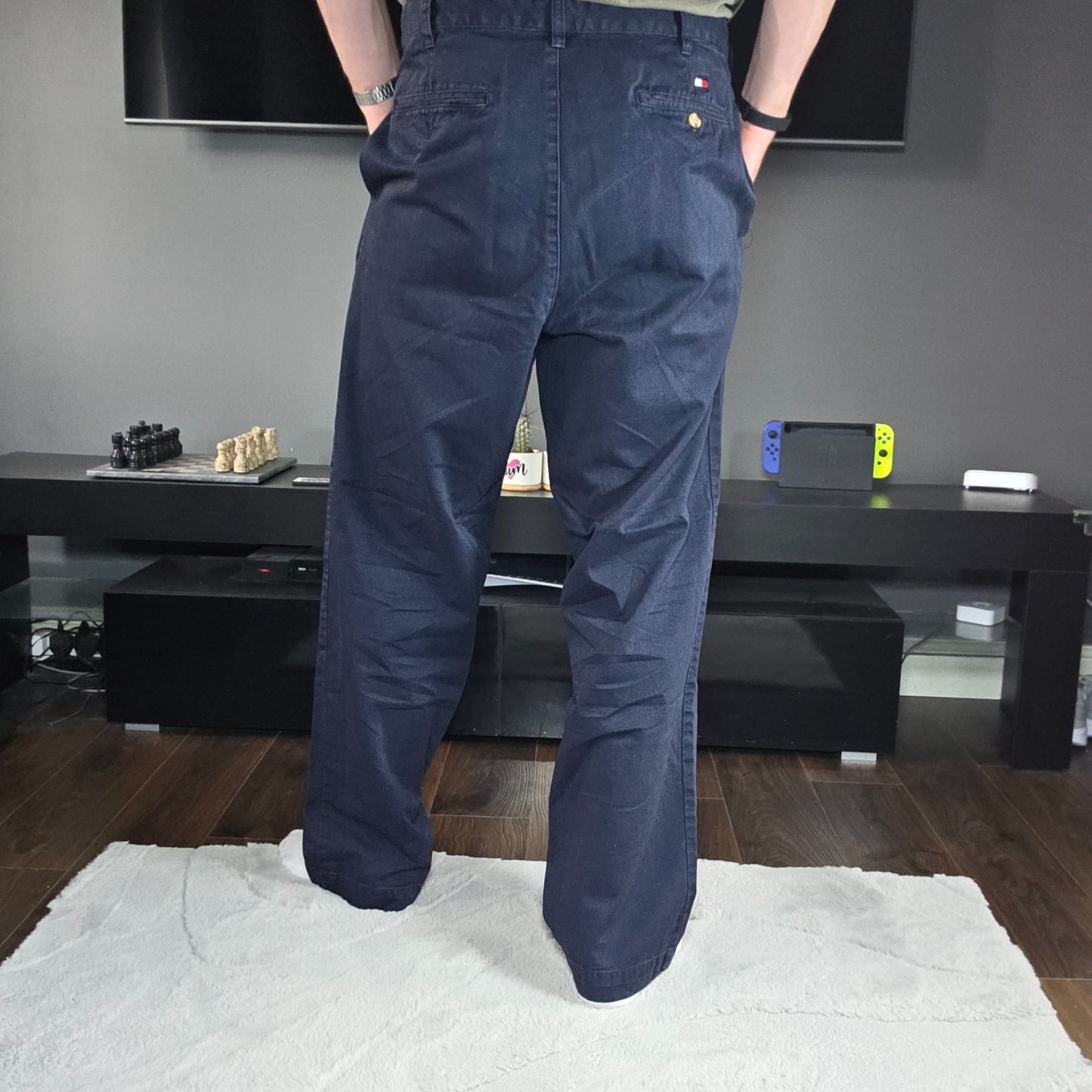 Vintage 2002 Tommy Hilfiger Blue Chino Trousers W38 L34 Cotton Mauritius