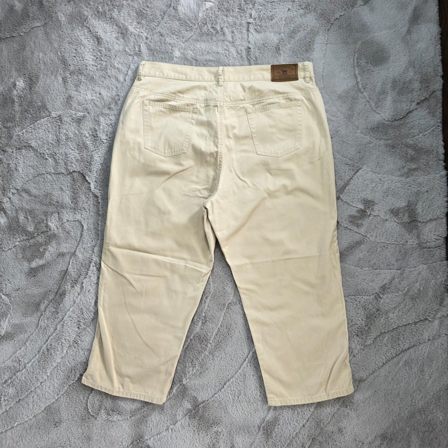 Lauren Ralph Lauren Cream Cropped Jeans W35 US 14 UK 18 Plus Size 3/4 Trousers