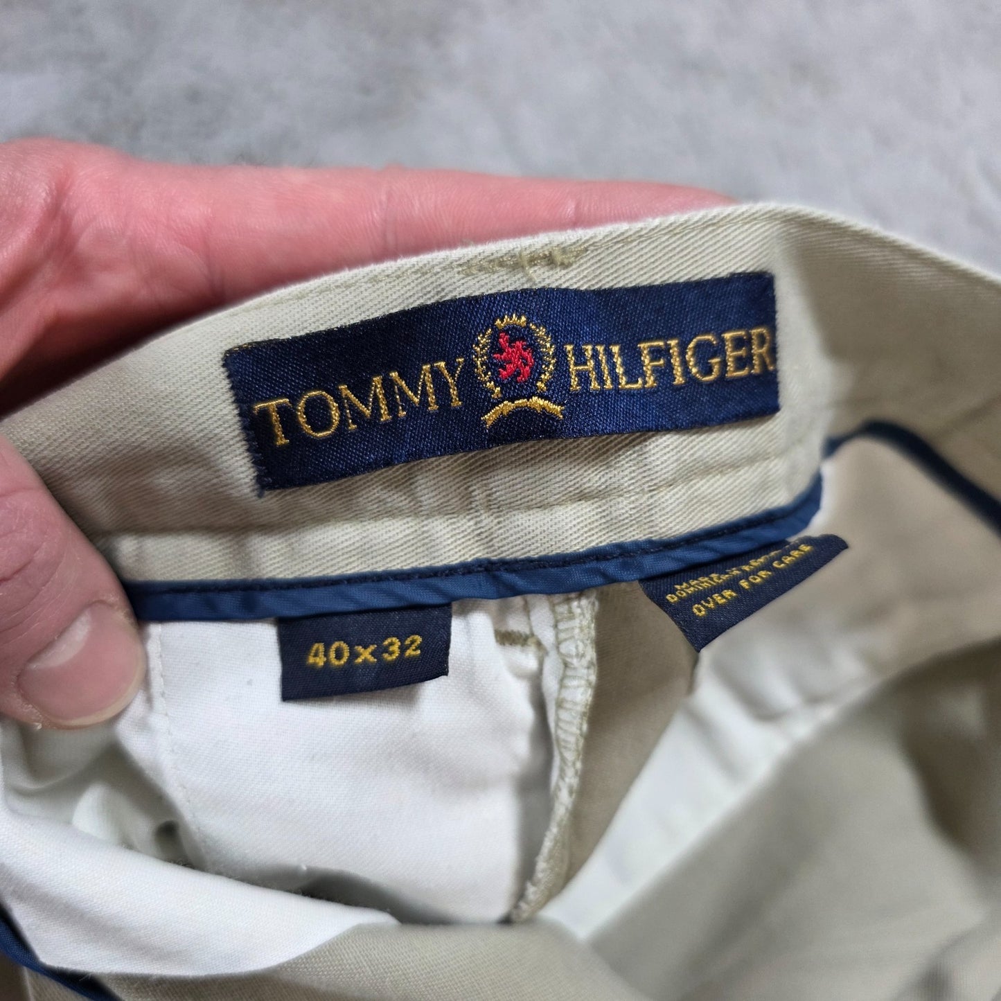Tommy Hilfiger Beige Chino Trousers W40 L32 (Actual 38) 100% Cotton Dominican