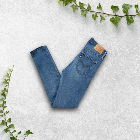 Levi’s Women’s Slimming Skinny Jeans W27 L30 Light Wash Denim Stretch Fit Distre