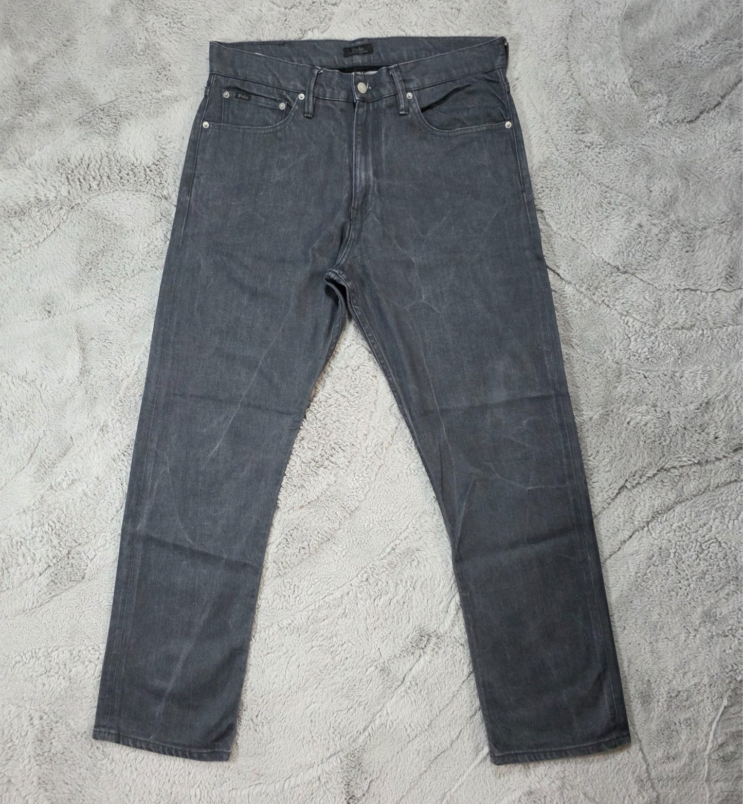 Polo Ralph Lauren Straight Leg Grey Jeans W36 L32 Men's 99% Cotton Made in Egypt