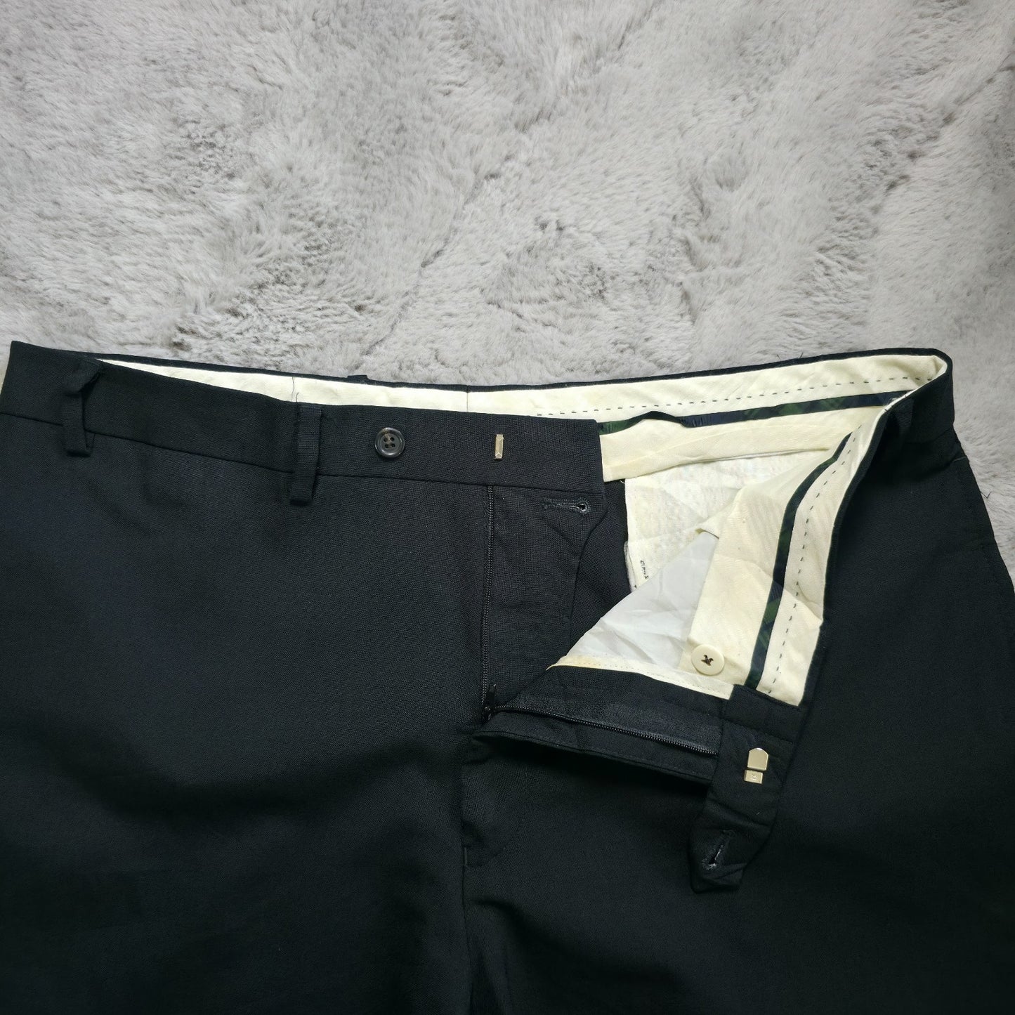 Lauren Ralph Lauren Men’s Black Wool Total Comfort Suit Dress Trousers W36 L30