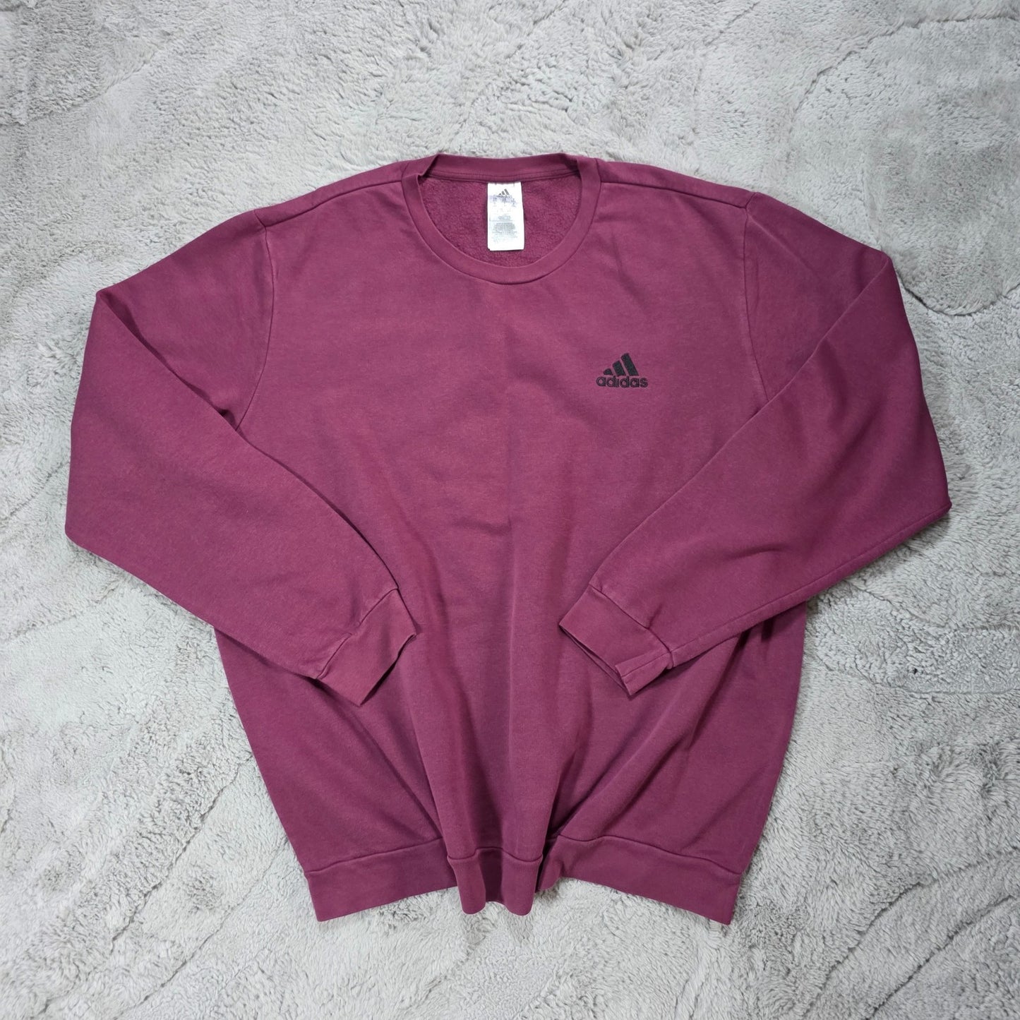Adidas Sweatshirt Maroon 2XL β Embroidered Logo Crew Neck Jumper
