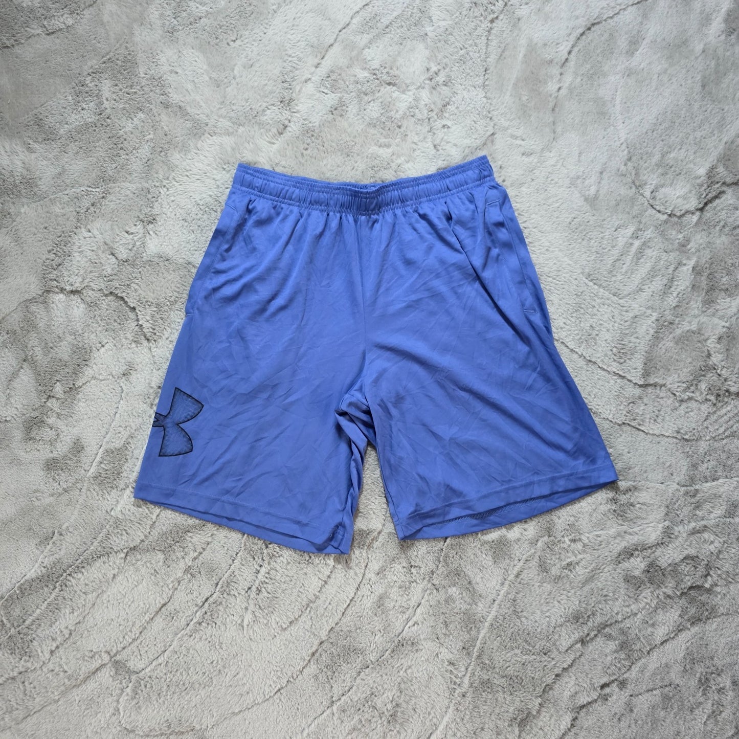 Under Armour Light Blue Sports Shorts Men’s Size L Loose Fit Drawstring Gym
