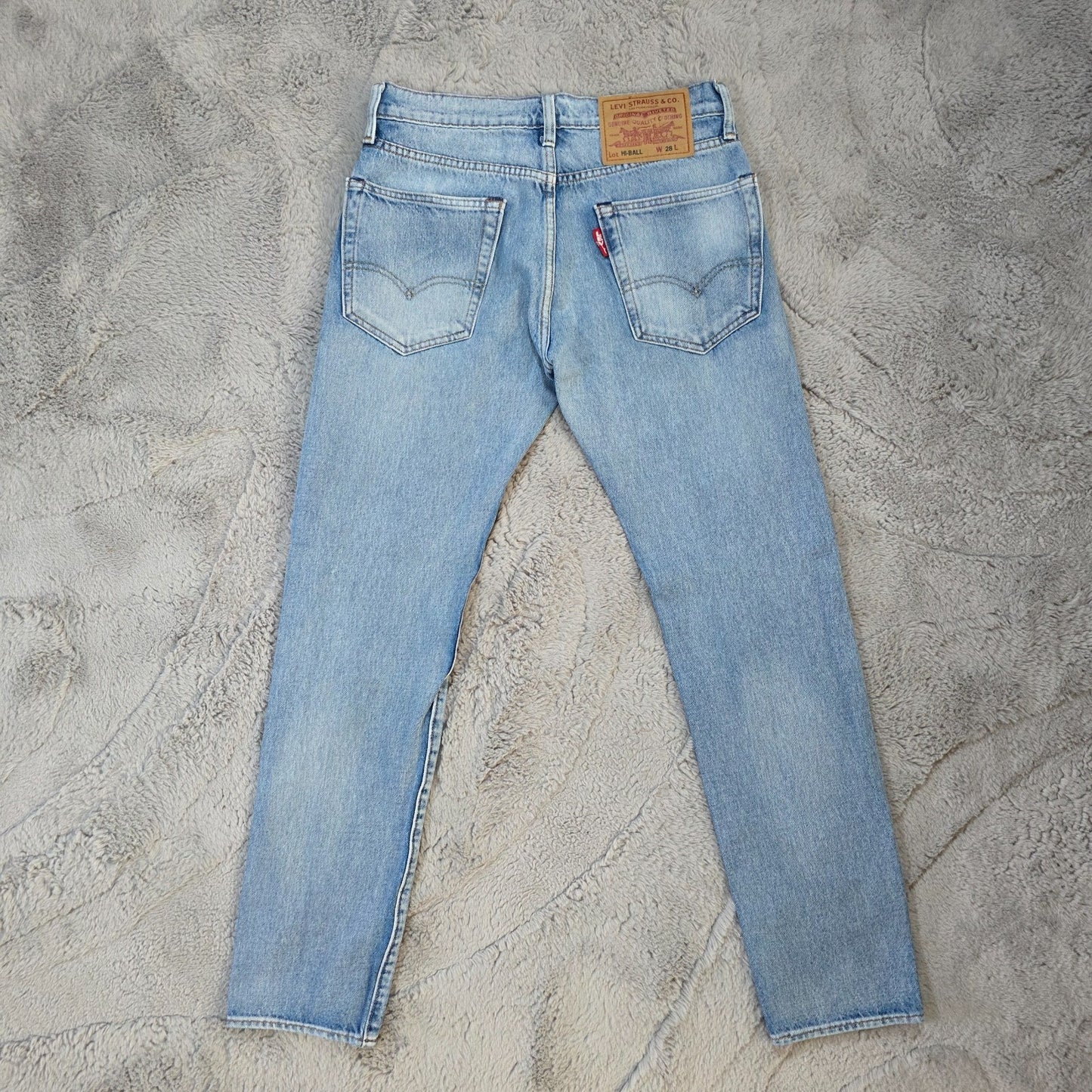 Levi’s Hi-Ball Women’s Distressed Light Wash Jeans W28 Slim Cropped Ankle Denim