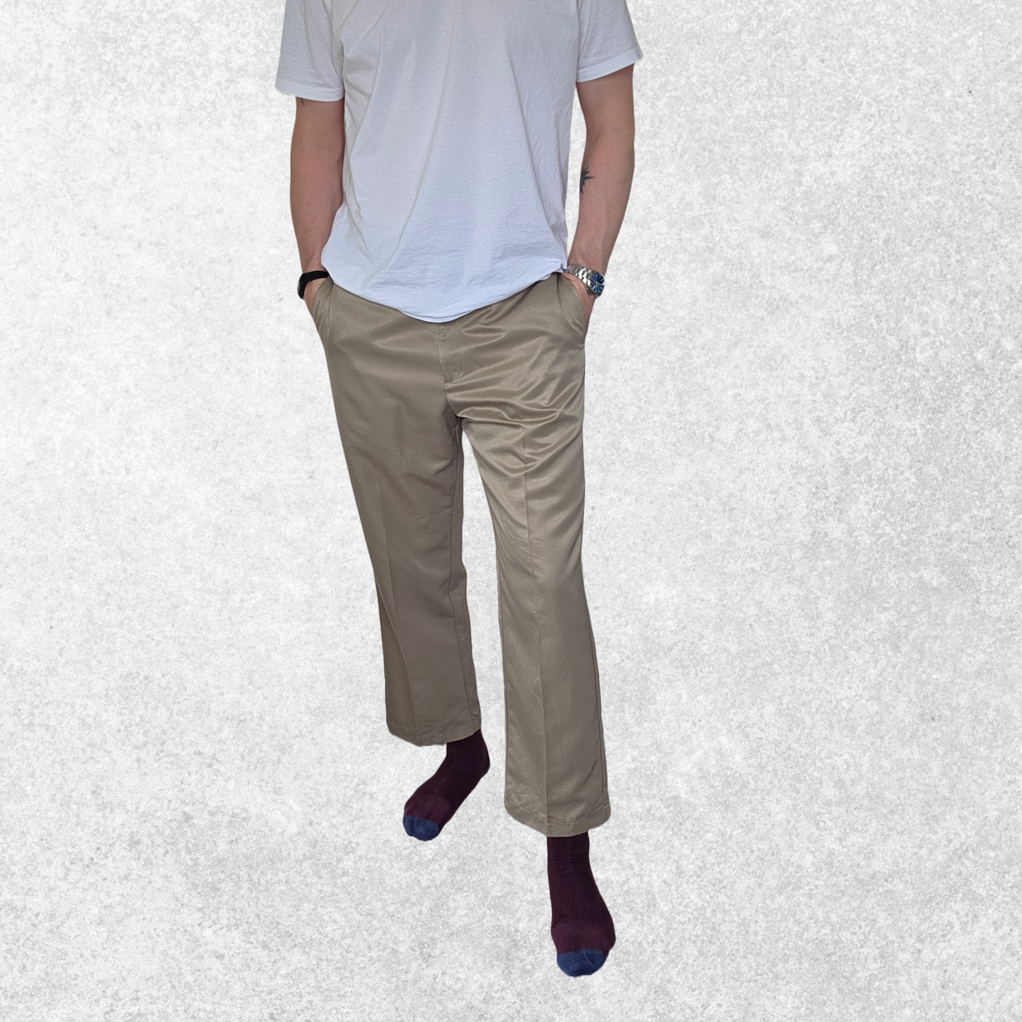 Vintage Tommy Hilfiger Trousers Mens Beige Chinos W34 L29 Smart Cotton Crest 00s