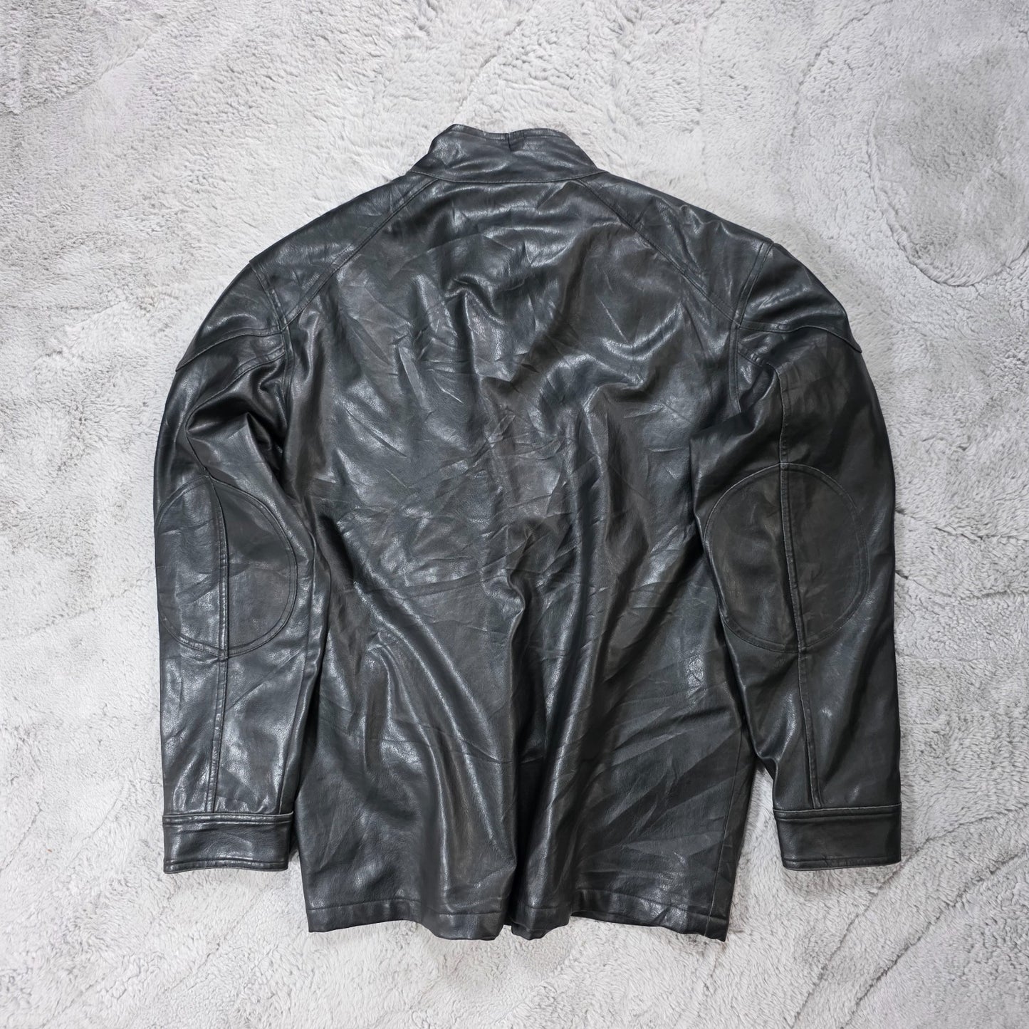 Whispering Smith London Faux Leather Biker Jacket Black L β Four Pocket Design