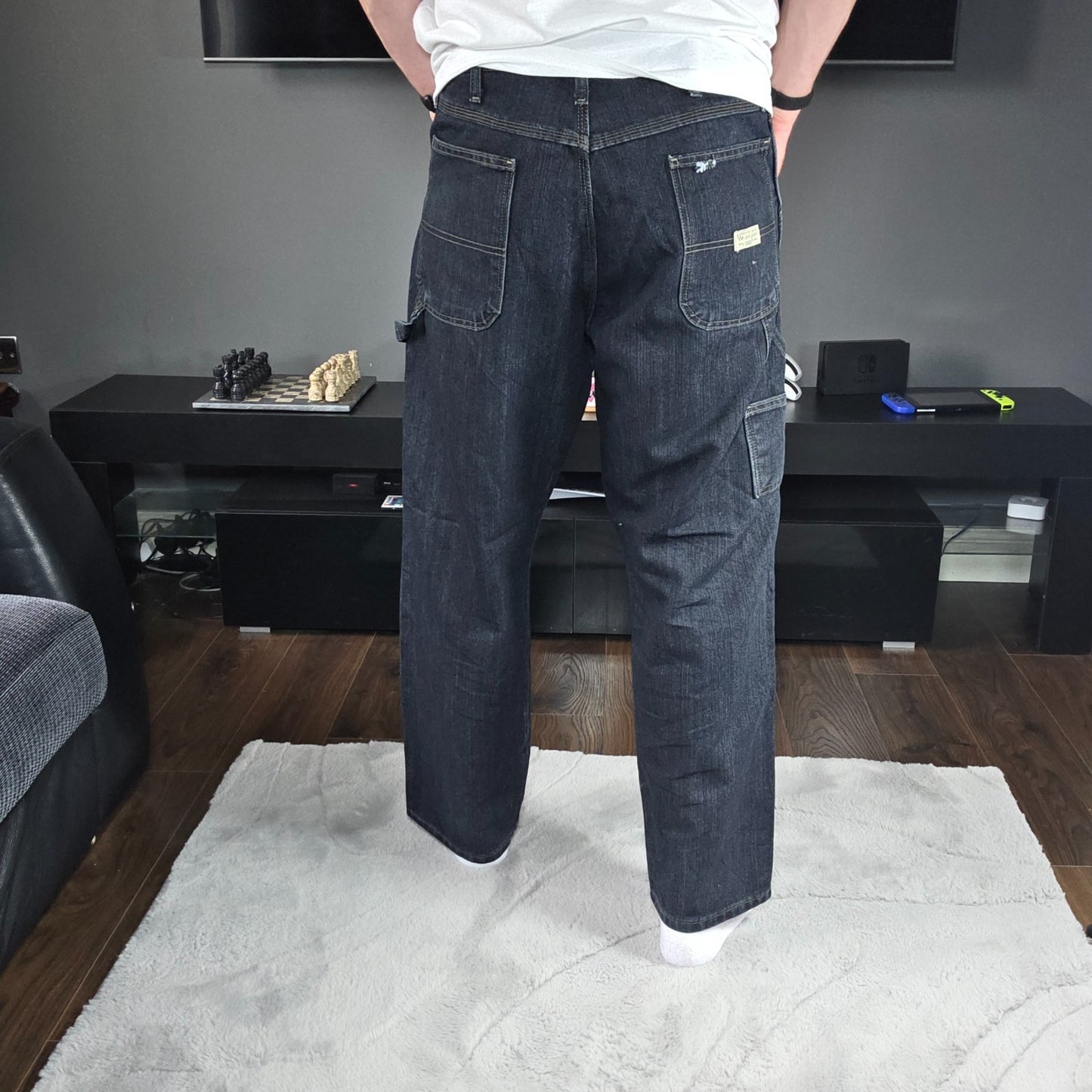 Wrangler Carpenter Jeans 94SE0KB Blue Straight Fit W36 L30 Made in Nicaragua