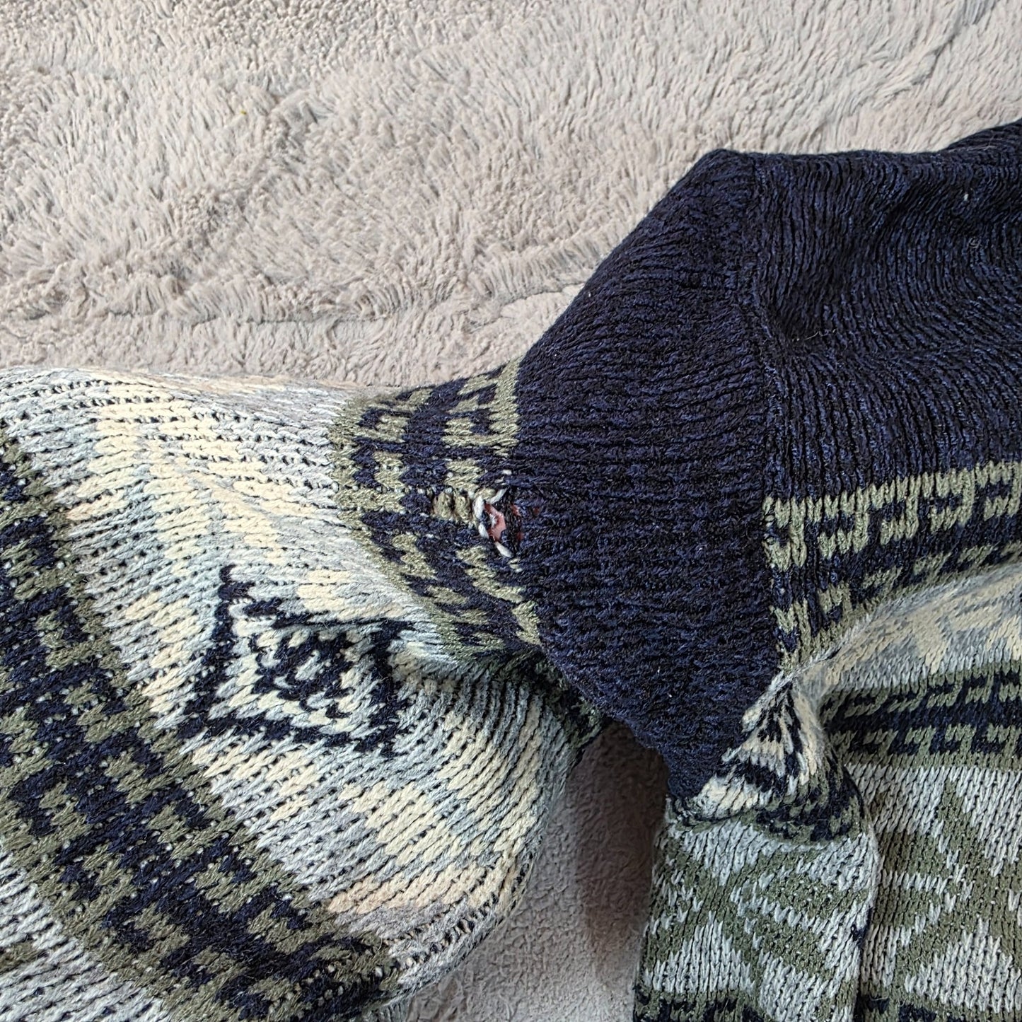 Vintage Basic Editions Patterned Knit Sweater Men’s Large Retro Pullover