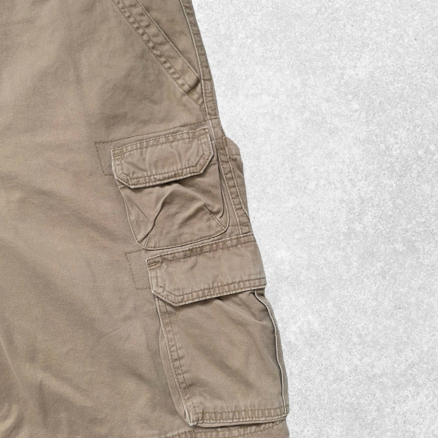 Lee Dungarees Cargo Shorts Beige W36 Utility Workwear Cotton Pockets Summer