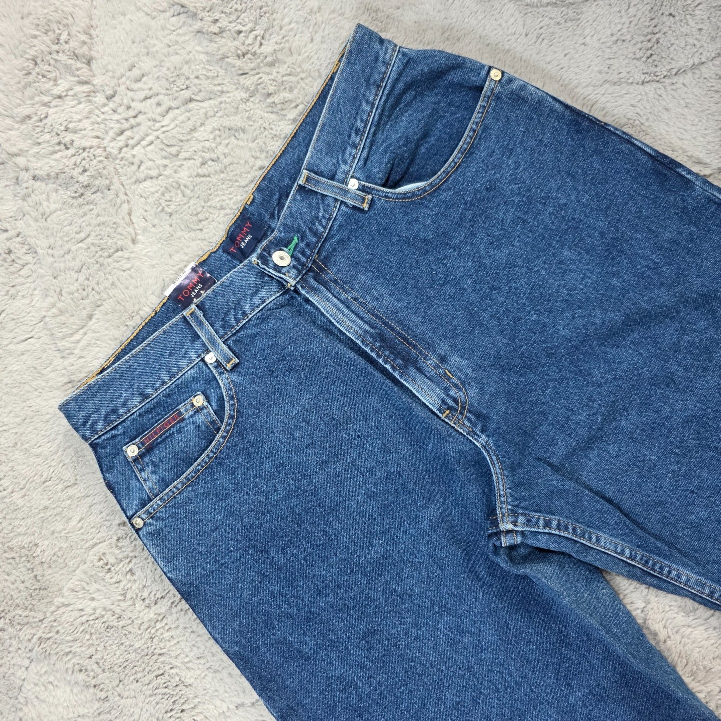 Tommy Hilfiger Relaxed Fit Blue Denim Jeans W34 L30 Made in Mexico US Components