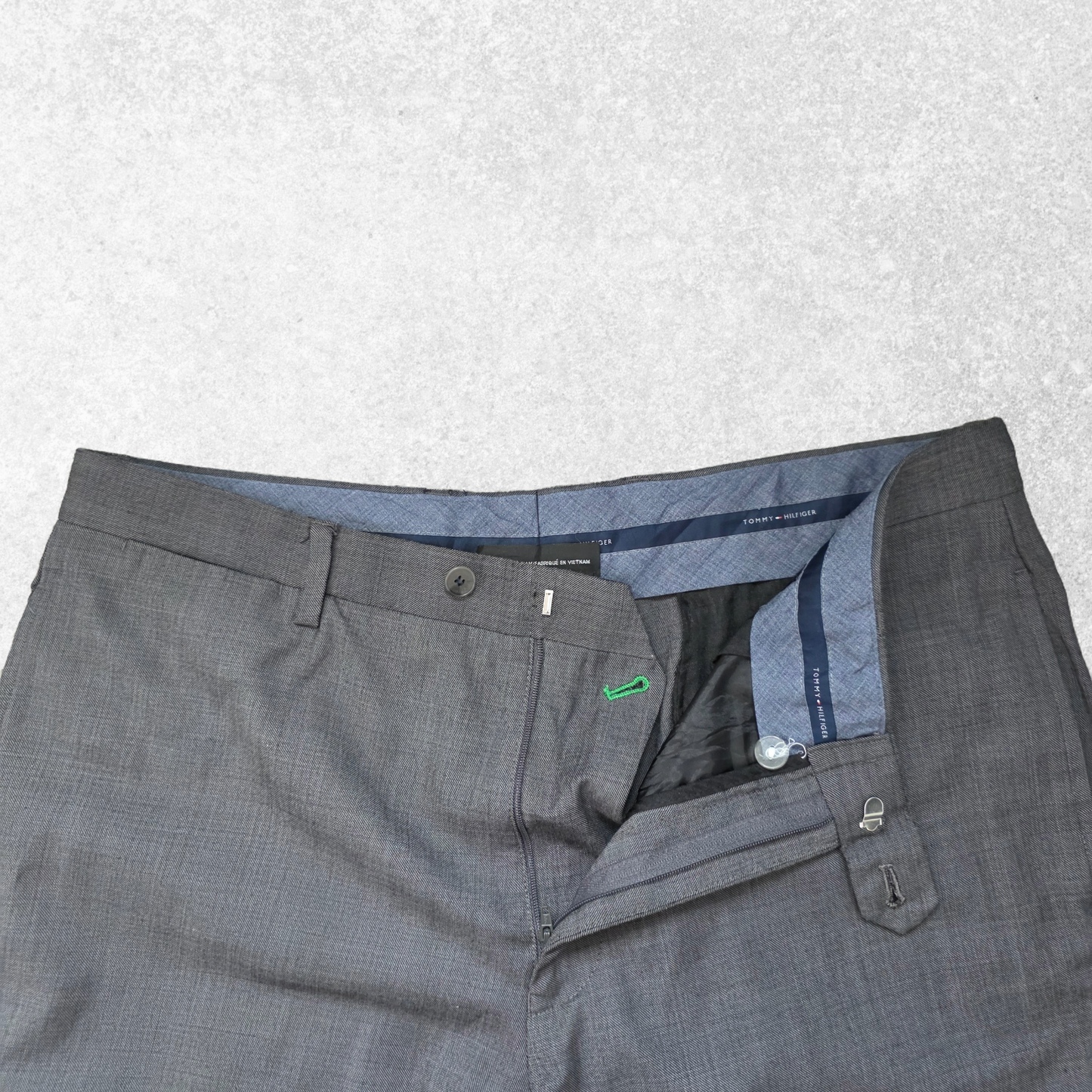 TOMMY HILFIGER Grey Wool Dress Trousers W36 L30 | Smart Formal Work Pants