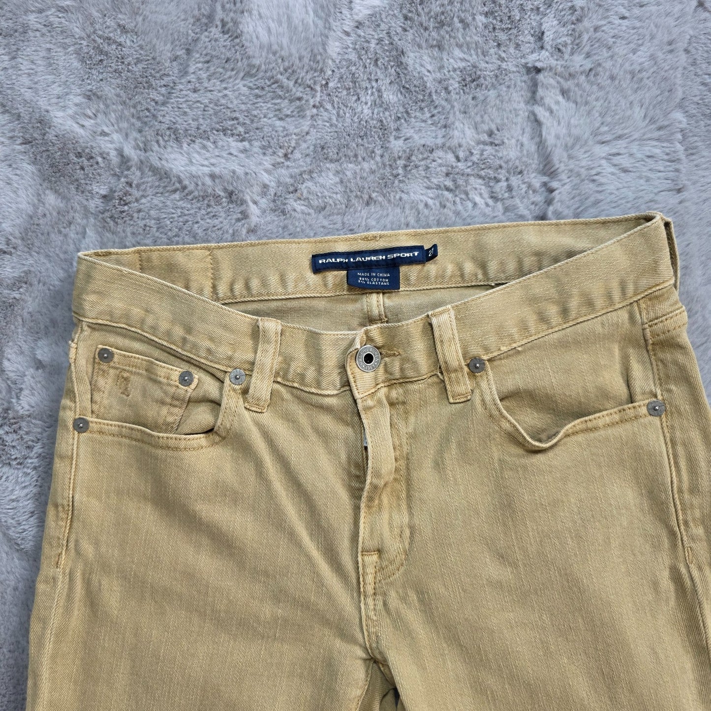 Ralph Lauren Sport Women's Skinny Jeans W27 Beige Stretch Denim Mid Rise 30L