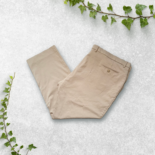 Tommy Hilfiger Beige Chino Trousers W48 L30 Mens Smart Stretch Rayon Blend