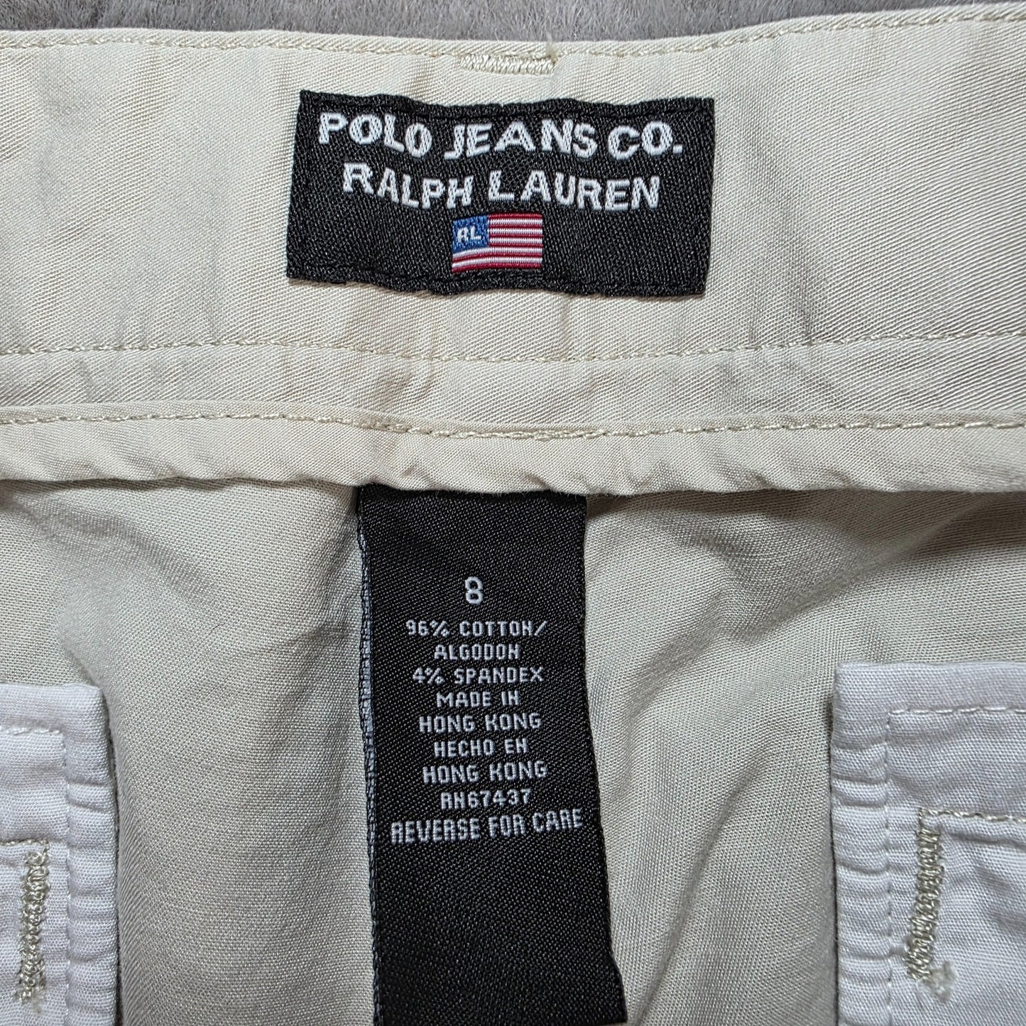 Polo Jeans Co Ralph Lauren Womens Beige Cropped Trousers Size UK 12 W30 L24