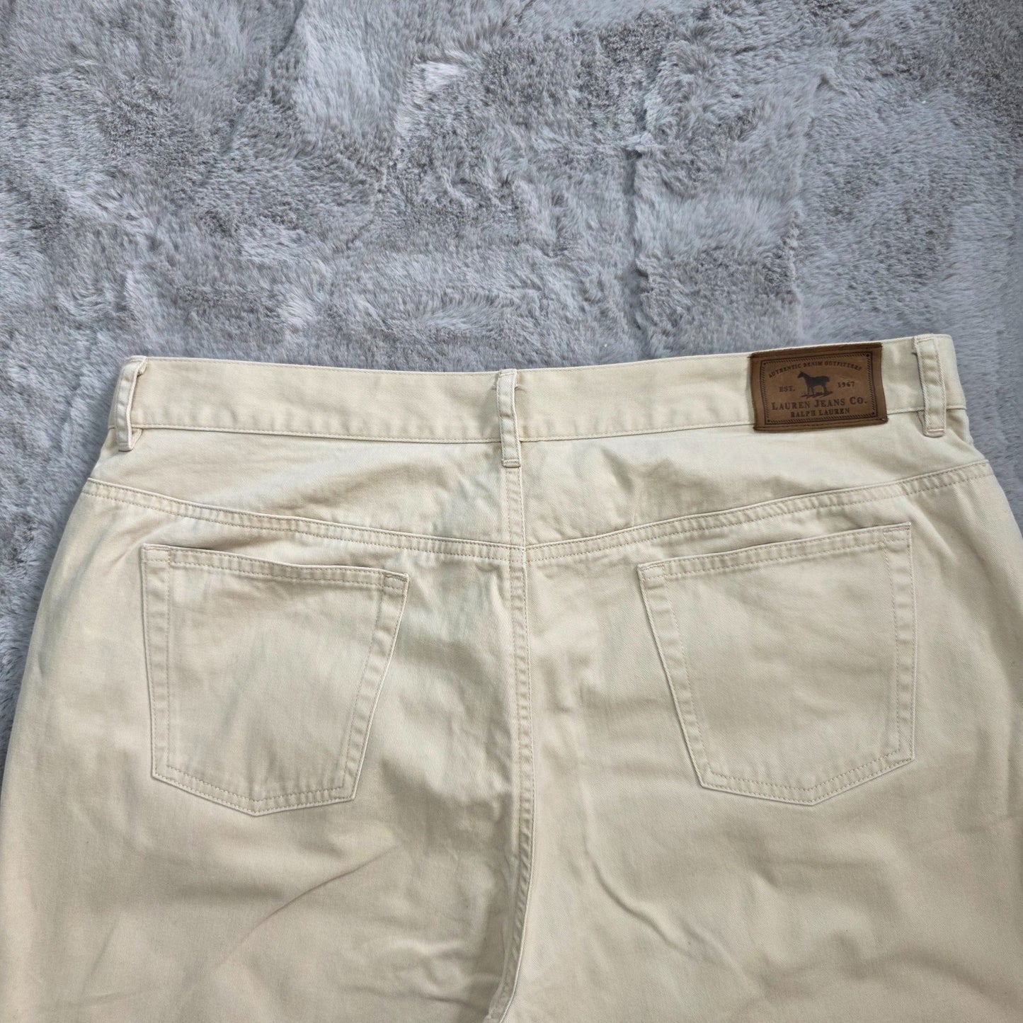 Lauren Ralph Lauren Cream Cropped Jeans W35 US 14 UK 18 Plus Size 3/4 Trousers