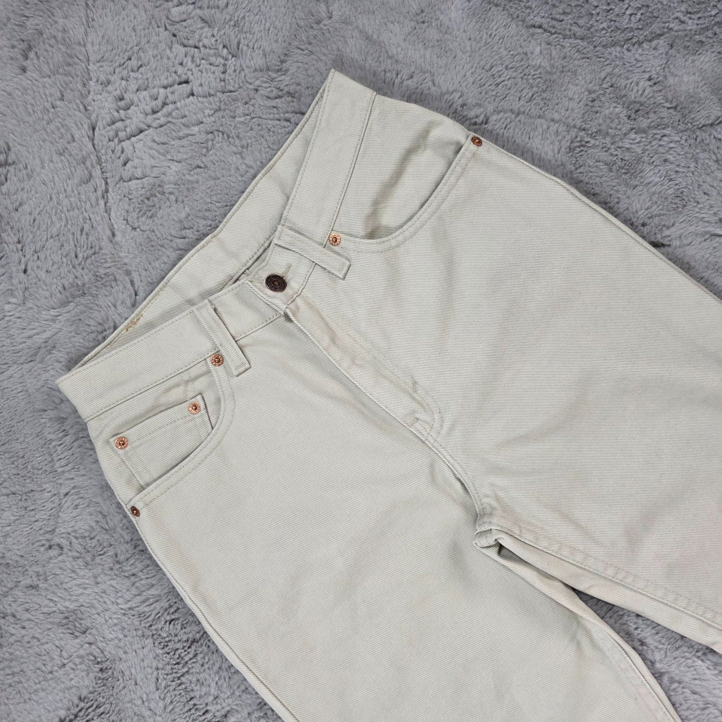 Vintage Levi’s 512 Slim Fit Jeans Beige W26 L30 USA Made (M430)